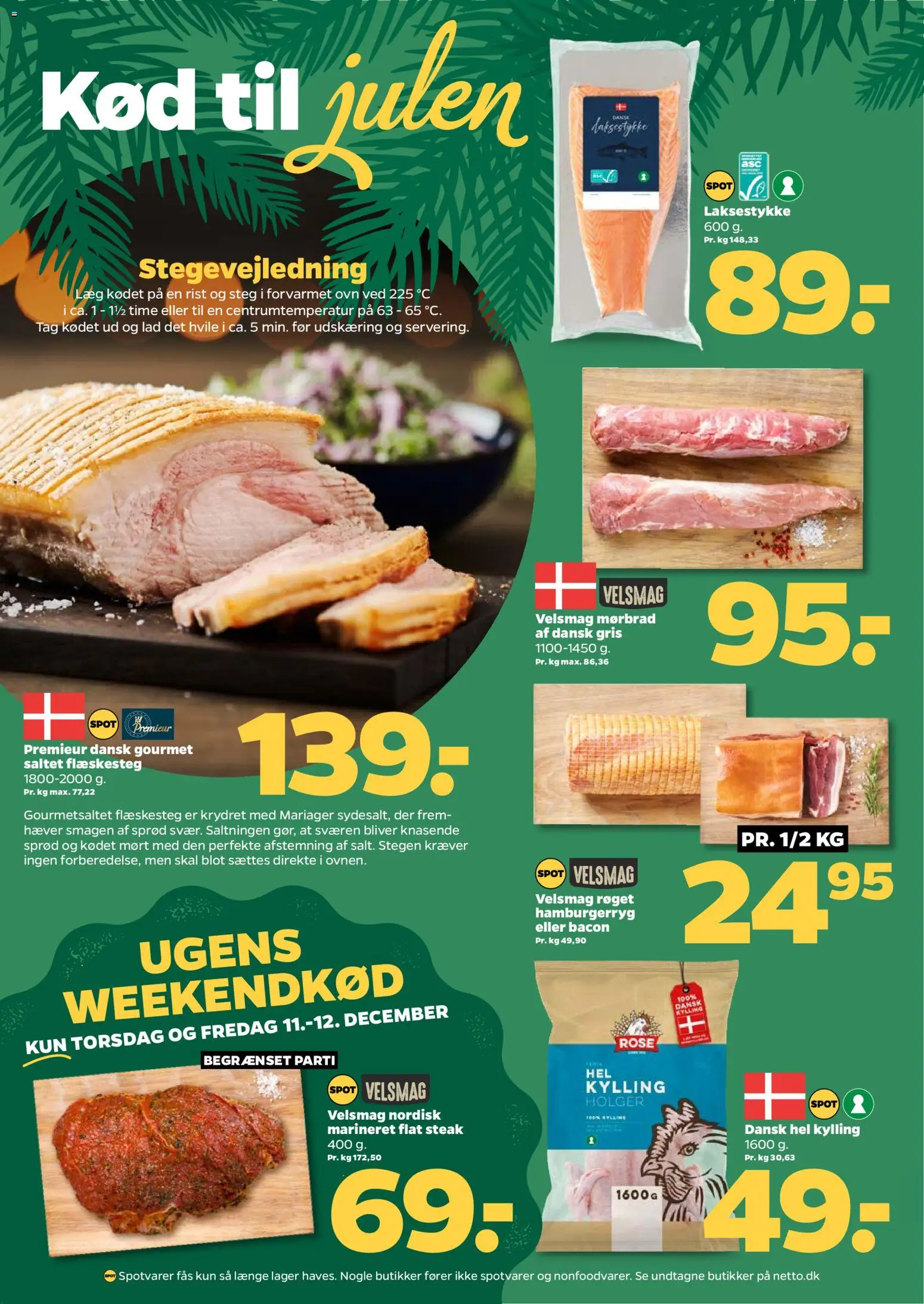 Netto tilbudsavis – gyldig fra 06.12.2025 | Side: 12 | Produkter: Flæskesteg, Bacon, Hamburgerryg, Ovn