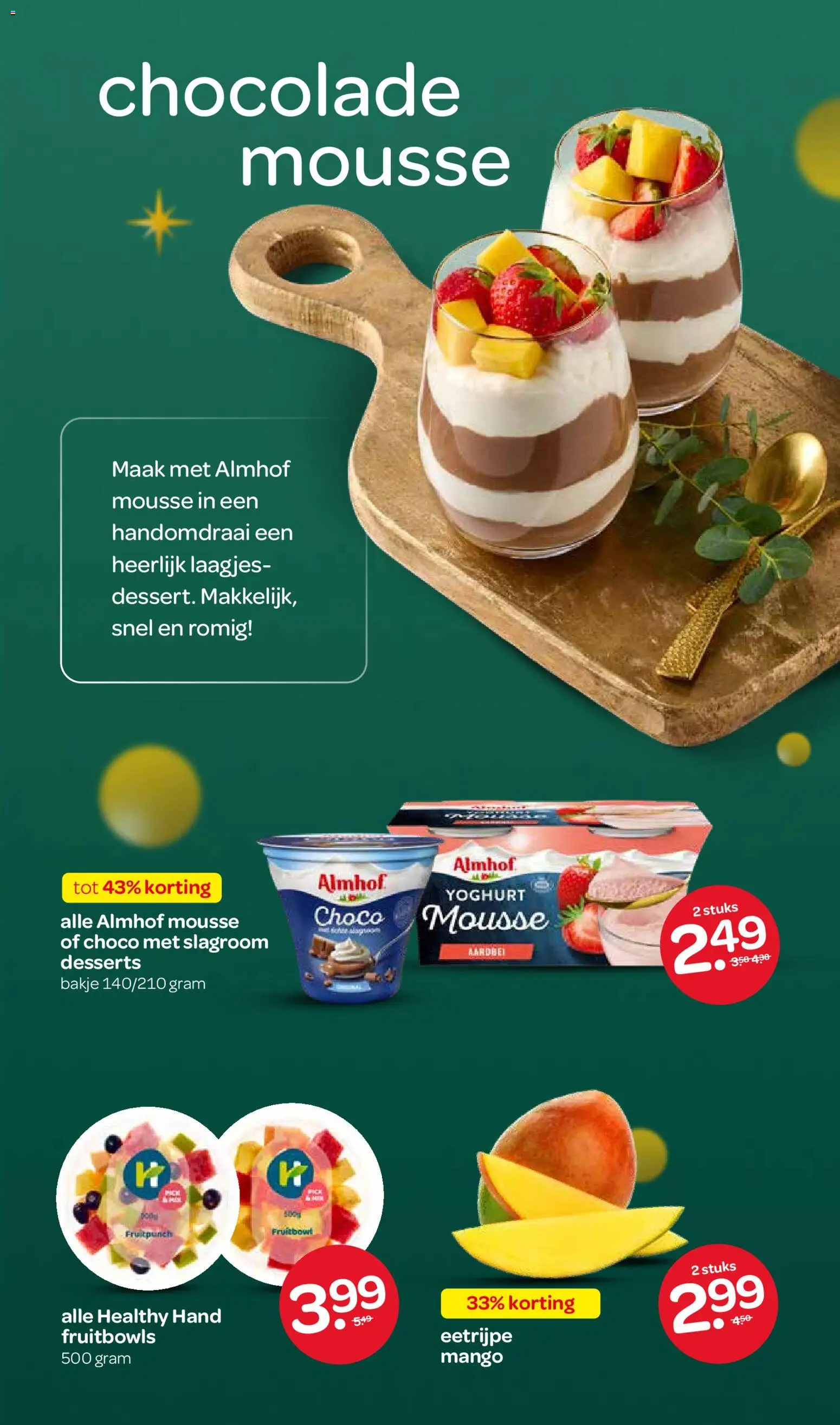 {H1} | Pagina: 13 | Producten: Yoghurt, Chocolade, Slagroom, Mango