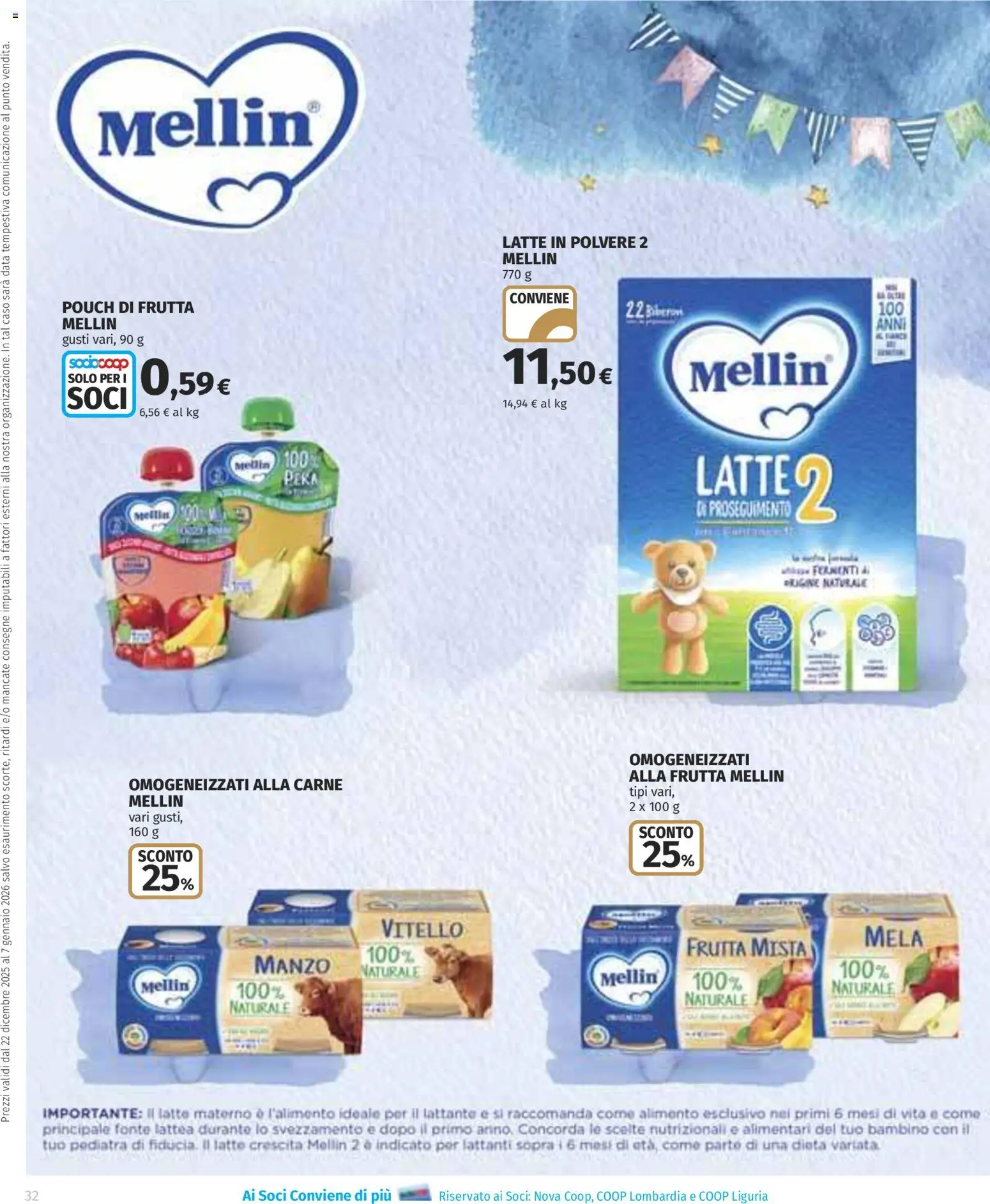 Volantino COOP del 22.12.2025 | Pagina: 32 | Prodotti: Frutta, Latte, Vitello, Biberon