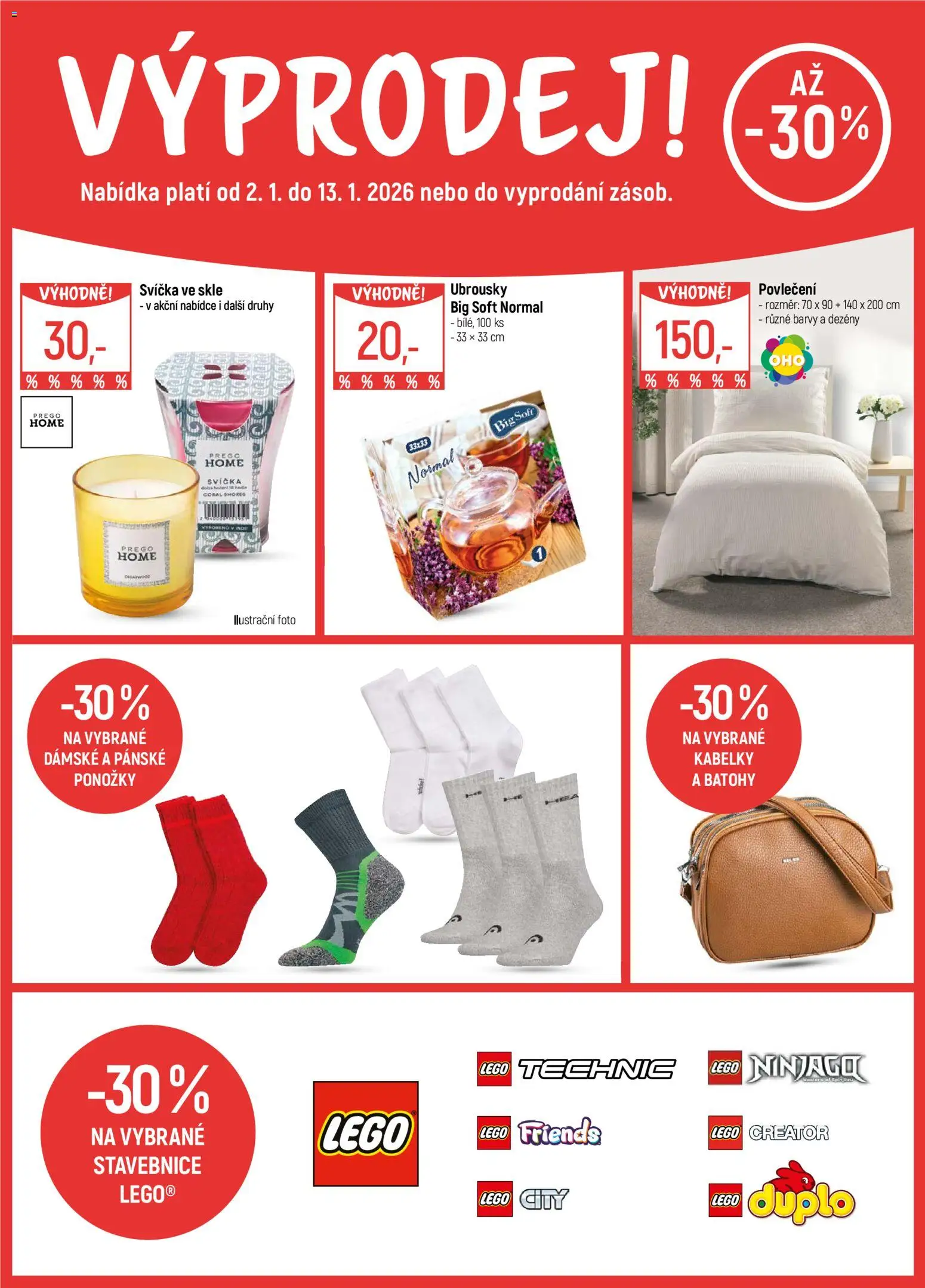 Globus leták - Praha-Štěrboholy od 02.01.2026 | Strana: 15 | Produkty: Ponožky, Ubrousky, Lego Technic, Barvy