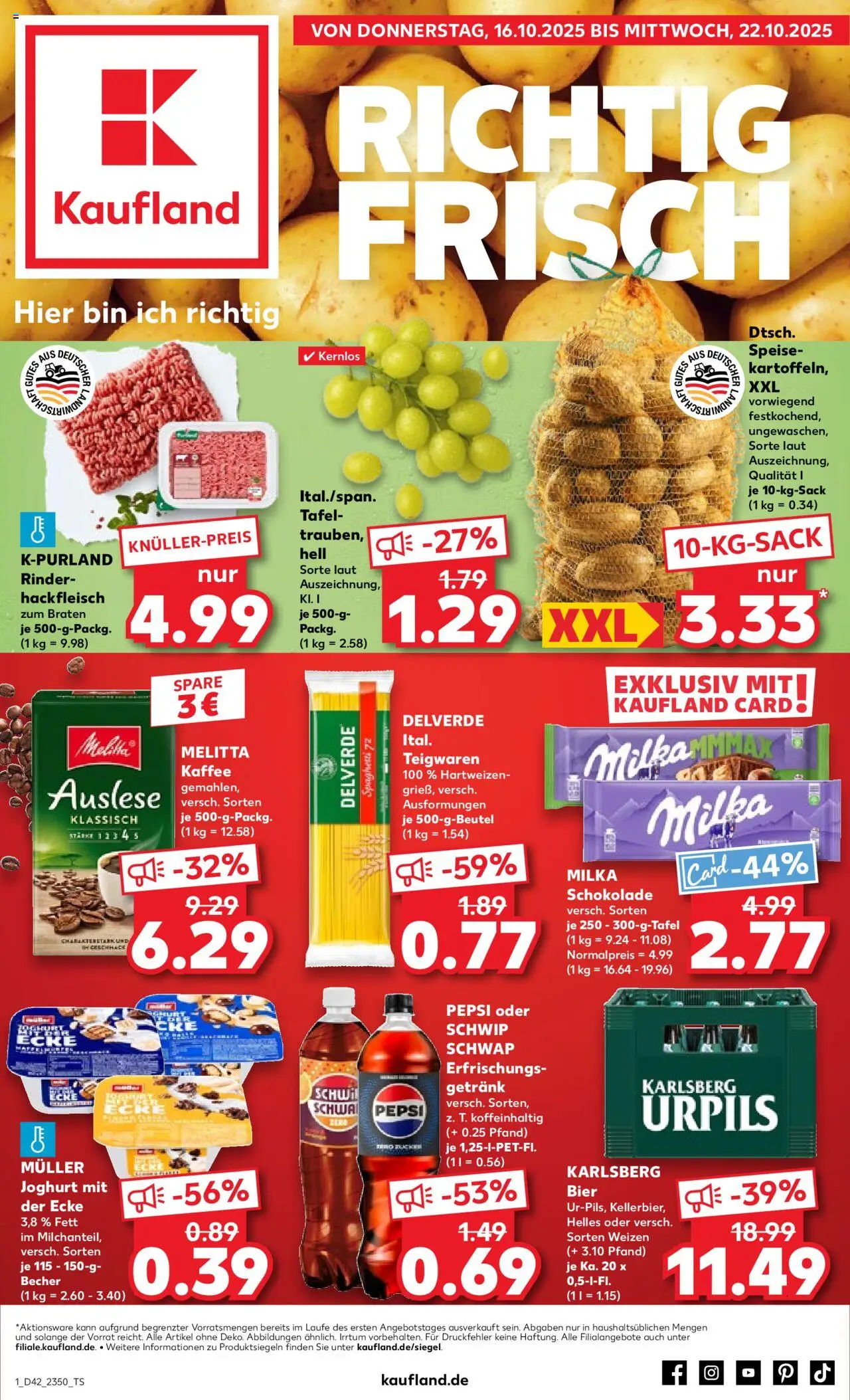 Kaufland prospekt Völklingen	 – gültig ab 16.10.2025 | Seite: 1 | Produkte: Kaffee, Milka schokolade, Schwip schwap, Pepsi