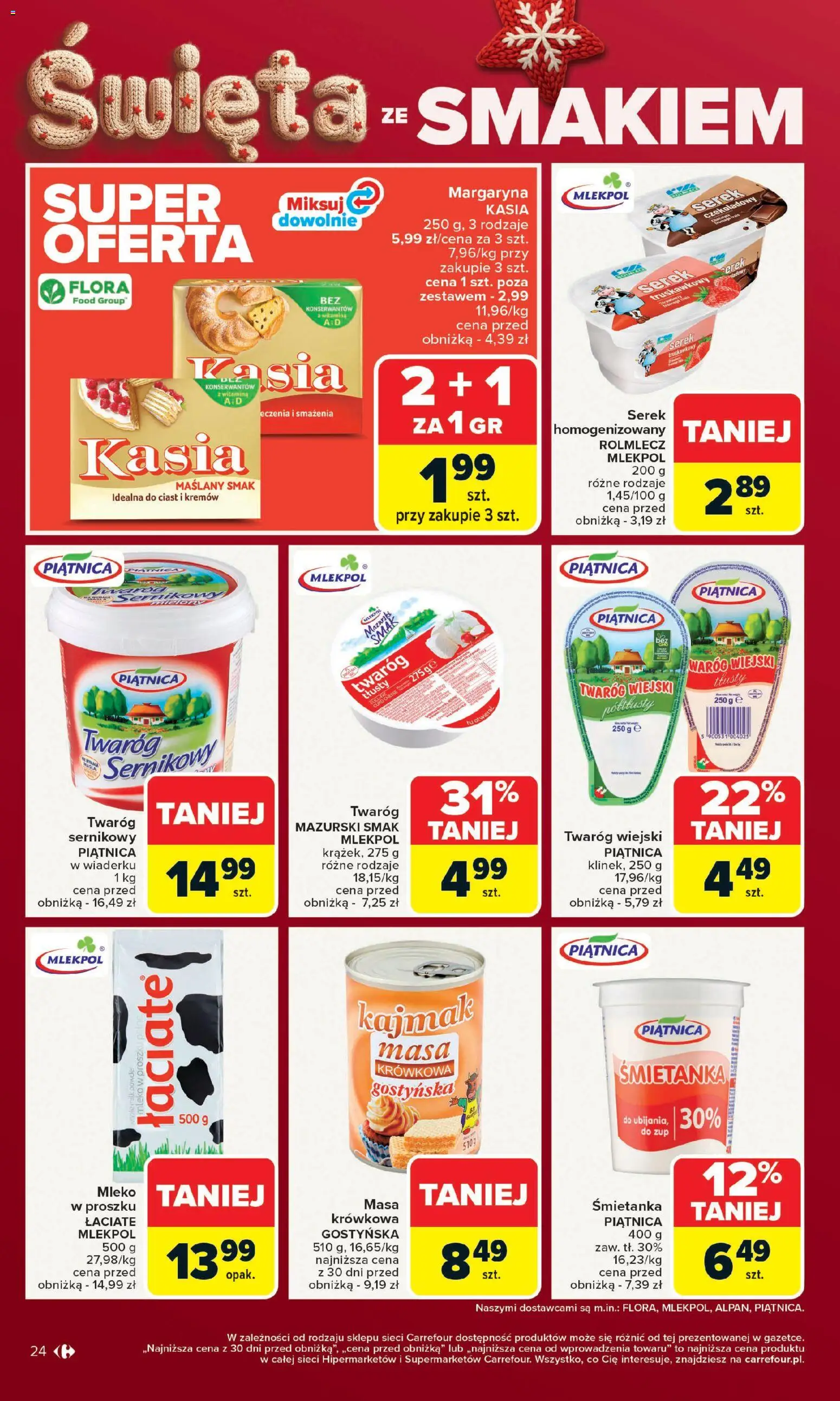 Carrefour Gazetka od 15.12.2025 | Strona: 28 | Produkty: Serek, Kajmak, Mleko, Twaróg