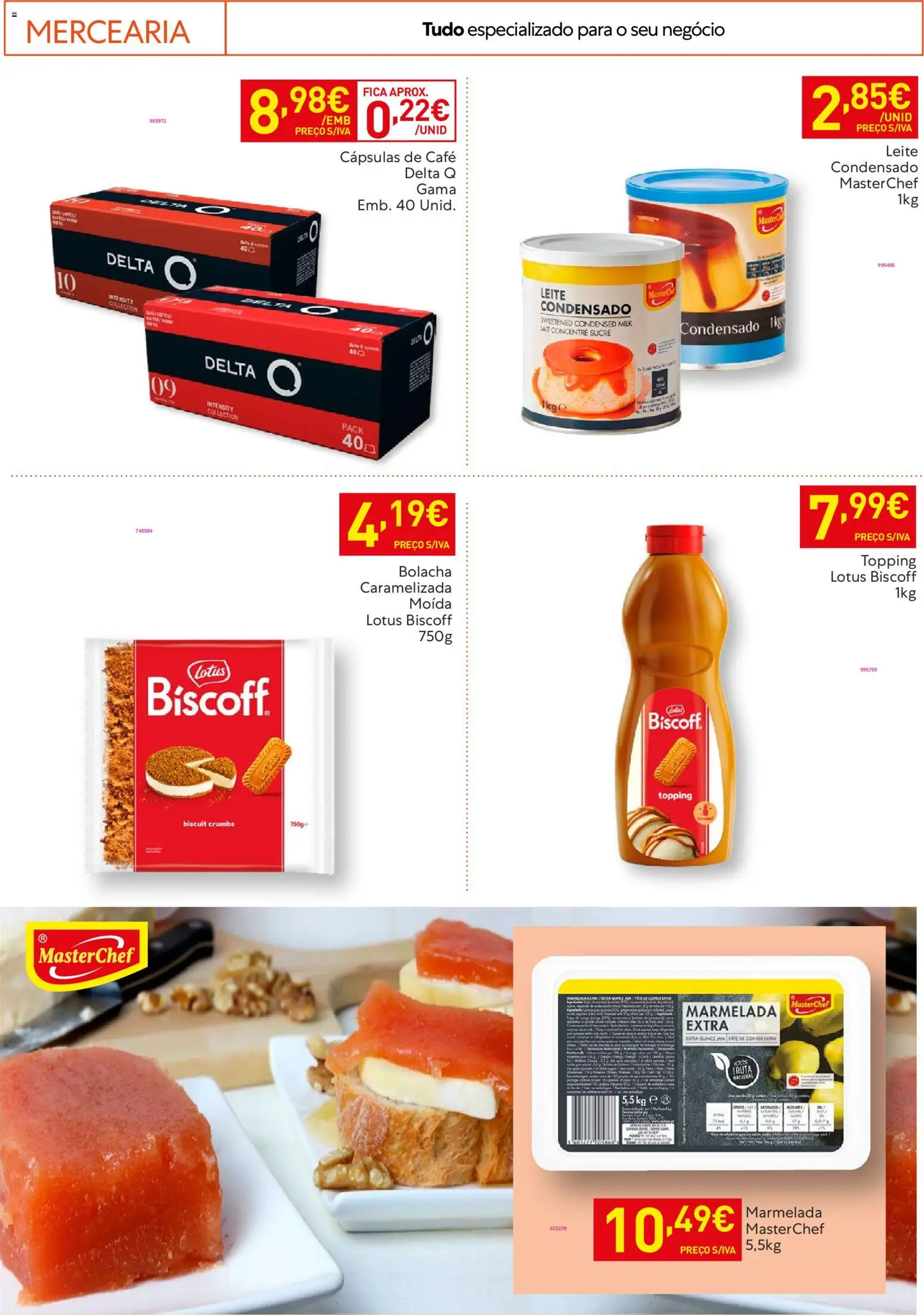 Recheio - Horeca Bons Negócios │ válido de 10.02.2026 | Página: 38 | Produtos: Marmelada, Delta q, Leite, Café