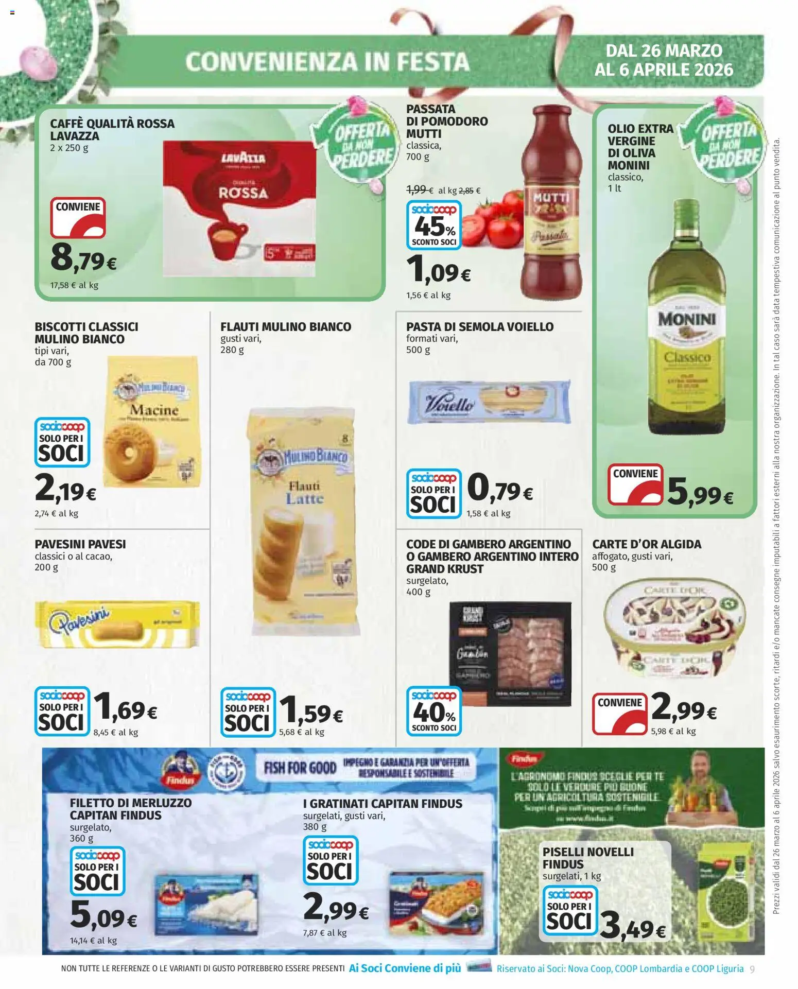 Volantino COOP del 26.03.2026 | Pagina: 9 | Prodotti: Tè, Verdure, Pasta, Data