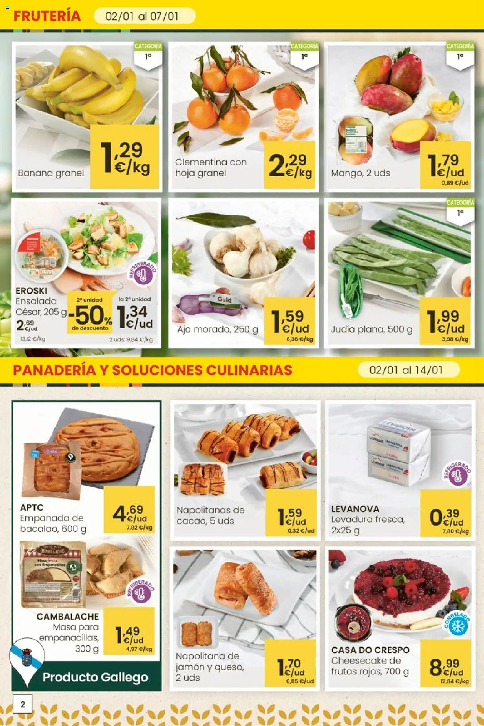 Eroski - Ofertas Aliprox │ válido desde el 05.01.2026 | Página: 2 | Productos: Jamón, Ensalada, Panadería