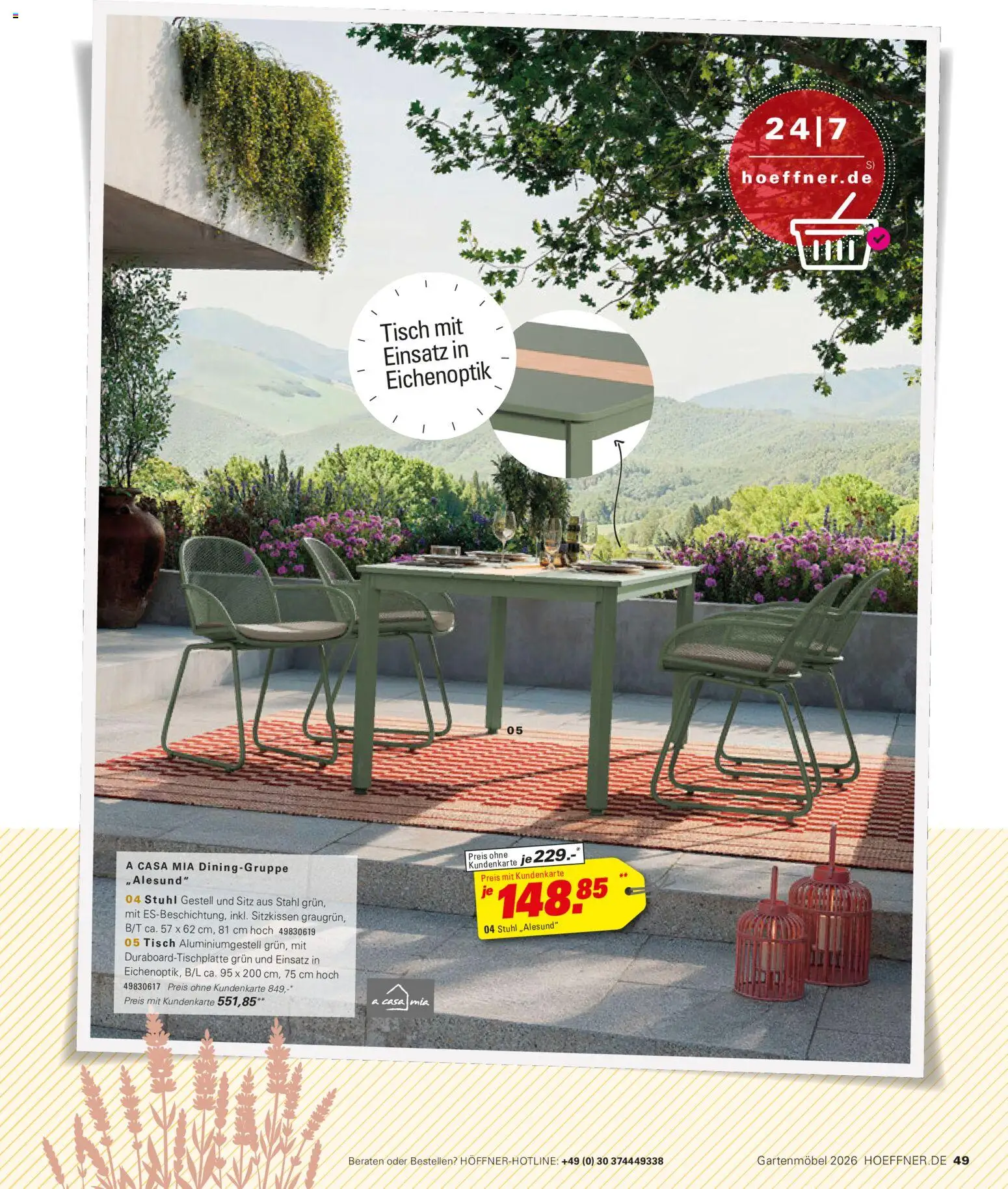 Höffner Prospekt Gartenmöbel – gültig ab 27.03.2026 | Seite: 49 | Produkte: Tisch, Stuhl, Gartenmöbel