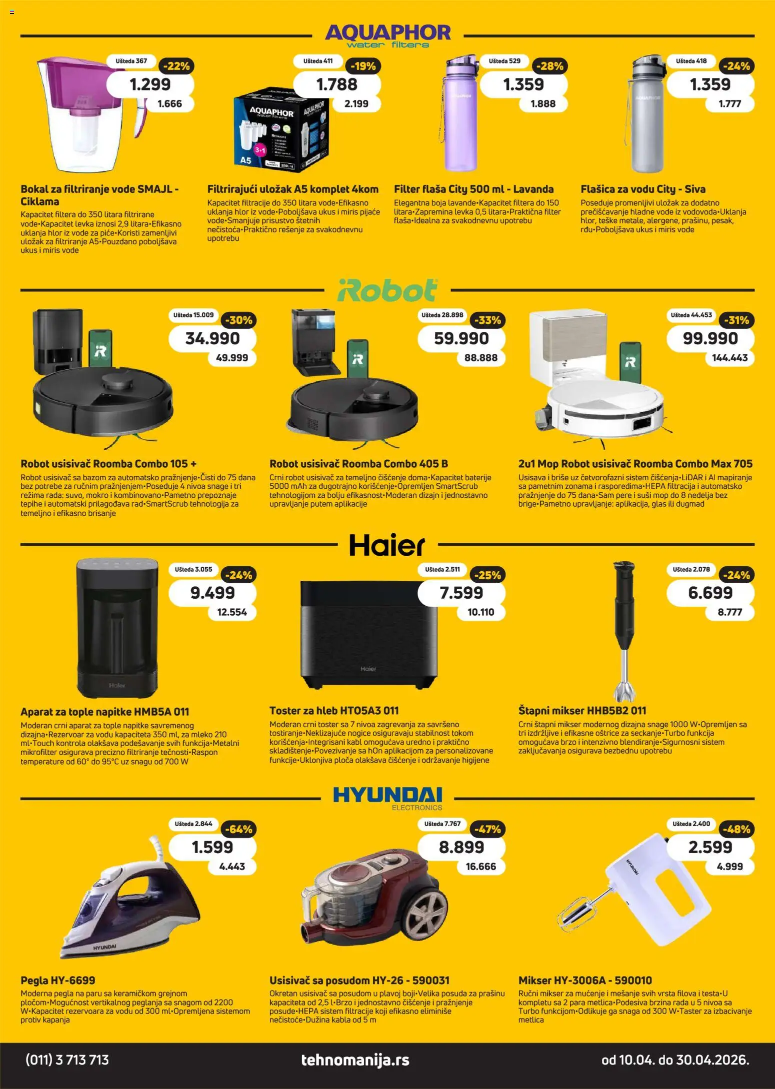 Tehnomanija katalog - važi od 10.04.2026 | Strana: 9 | Proizvode: Pegla, Robot, Miris, Baterije