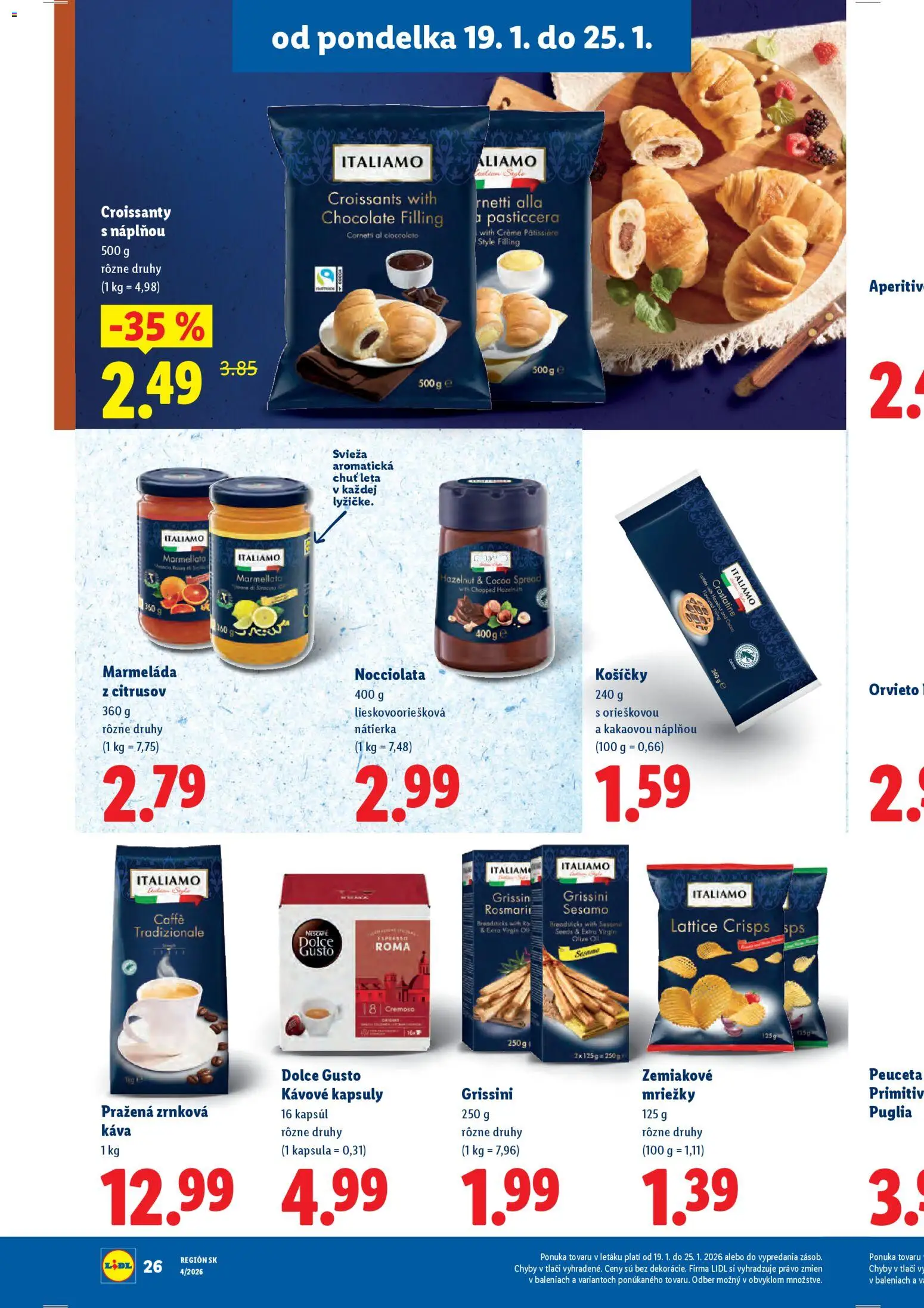 Nové Lidl akcie – leták je platný od 22.01.2026 | Strana: 62 | Produkty: Dolce Gusto, Káva, Croissant
