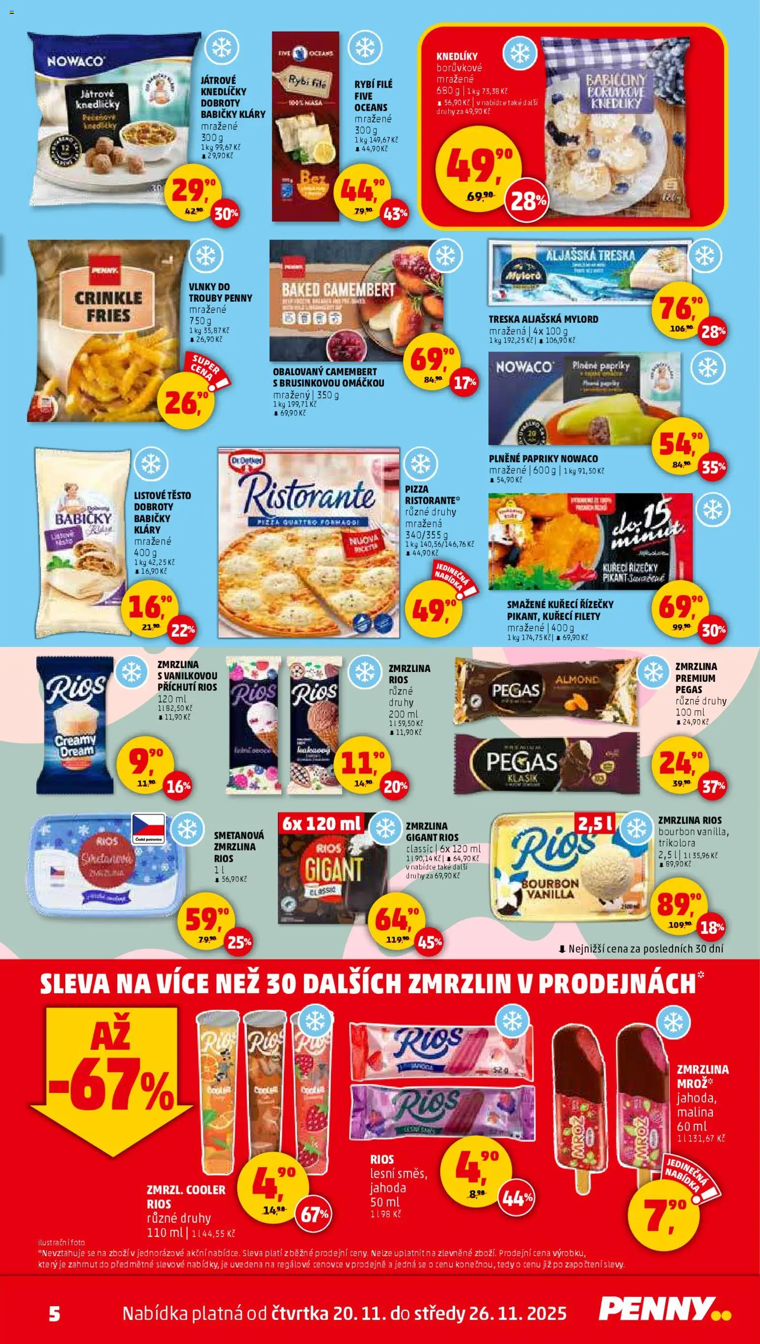 Penny Market leták - Čtvrtečník od 20.11.2025 | Strana: 5 | Produkty: Bourbon, Listové těsto, Rios, Rios zmrzlina