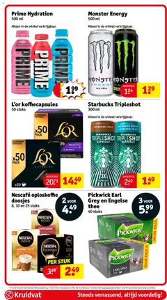 L'or koffiecapsules, 50 stuks - Voorbeeld van een folder van Kruidvat, geldig van 06.10.2025 | Pagina: 79 | Producten: Koffiecapsules, Oploskoffie, Monster Energy, Nescafe