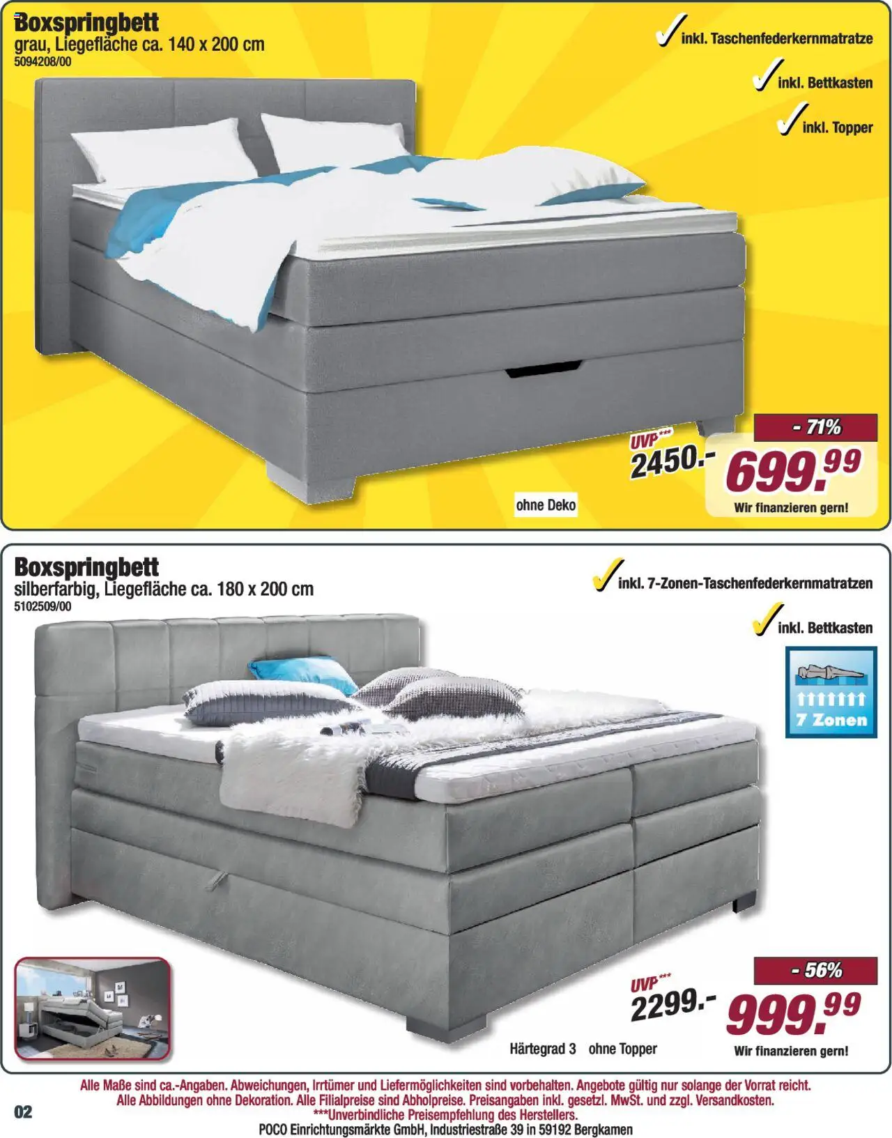 Poco Prospekt 	 - gültig ab dem 19.07.2025 | Seite: 2 | Produkte: Boxspringbett, Topper