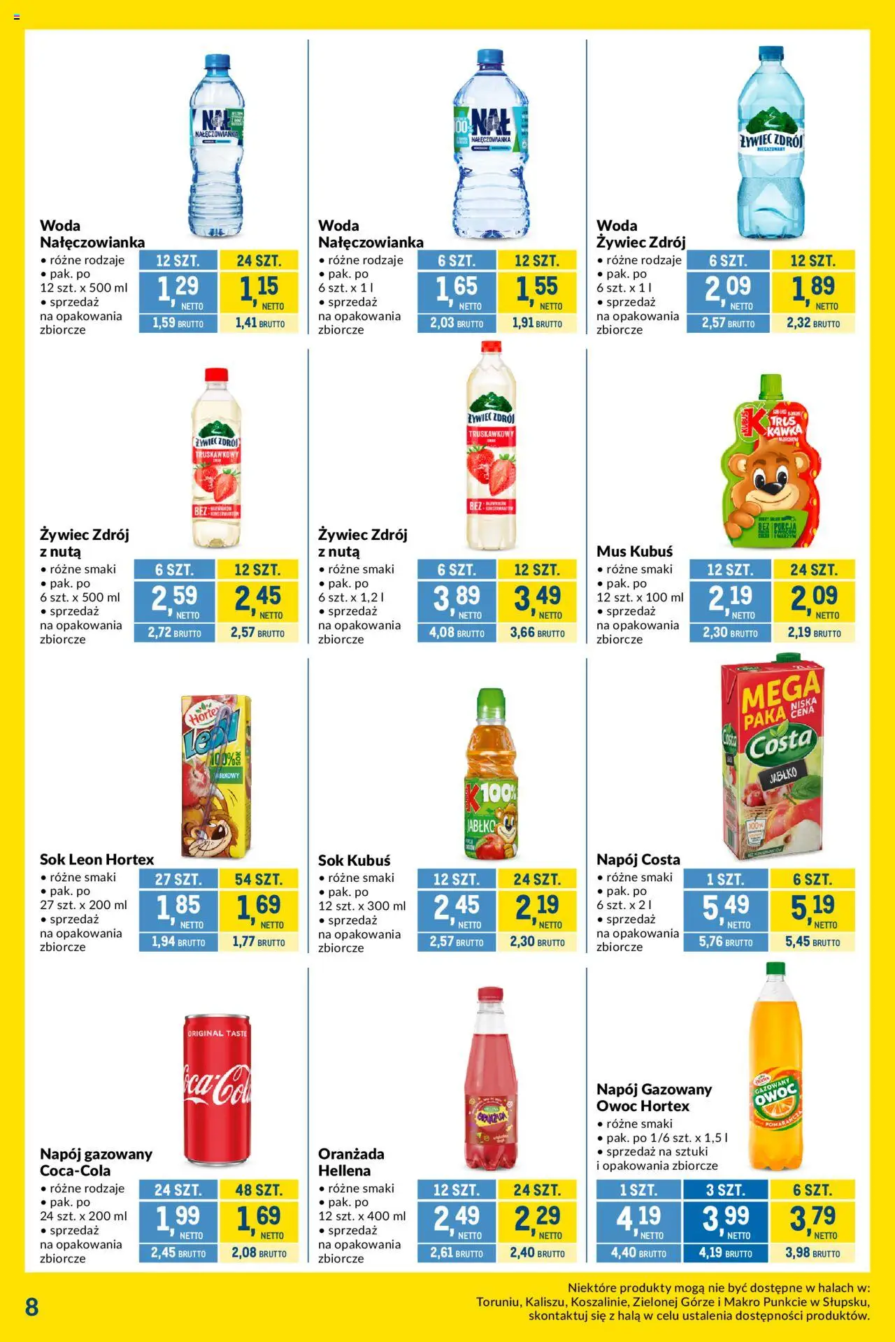Makro Gazetka - Kupujesz więcej płacisz mniej od 13.05.2025 | Strona: 8 | Produkty: Woda żywiec, Oranżada hellena, Sok, Woda