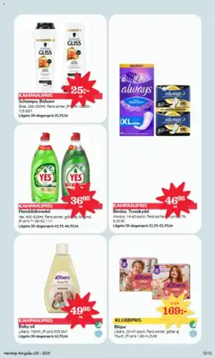 Hemköp reklamblad aktuell från 25.08.2025 | Sida: 12 | Produkter: Balsam, Galler, Handdiskmedel, Blöjor