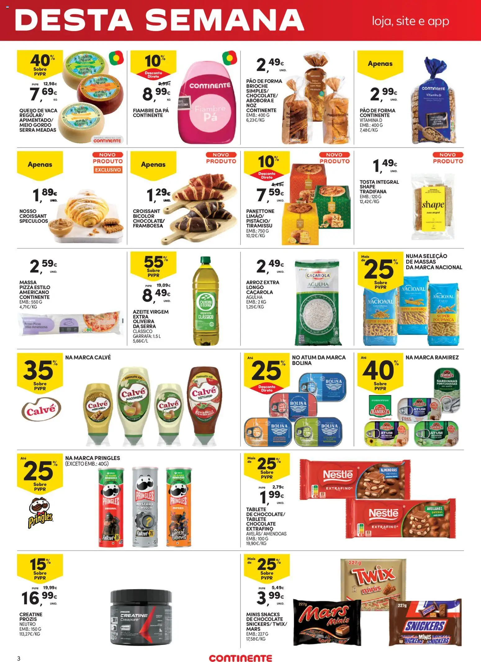 Continente Fim de Semana à Continente │ válido de 17.04.2026 | Página: 3 | Produtos: Amêndoas, Queijo, Pão, Ketchup