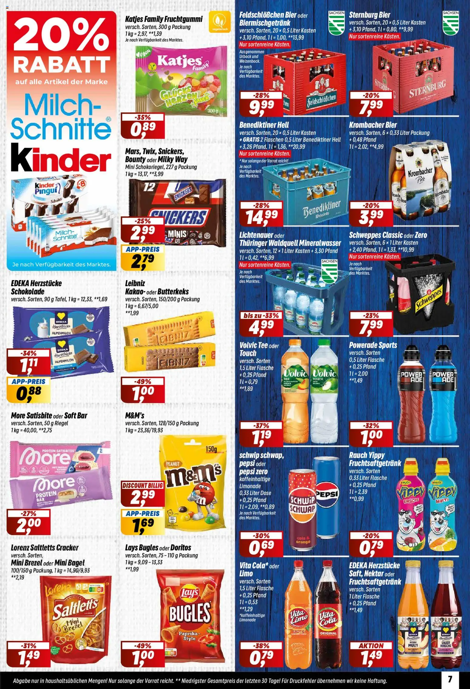 Simmel Prospekt 	 – gültig ab 20.04.2026 | Seite: 7 | Produkte: Cola, Milch, Schweppes, Mineralwasser