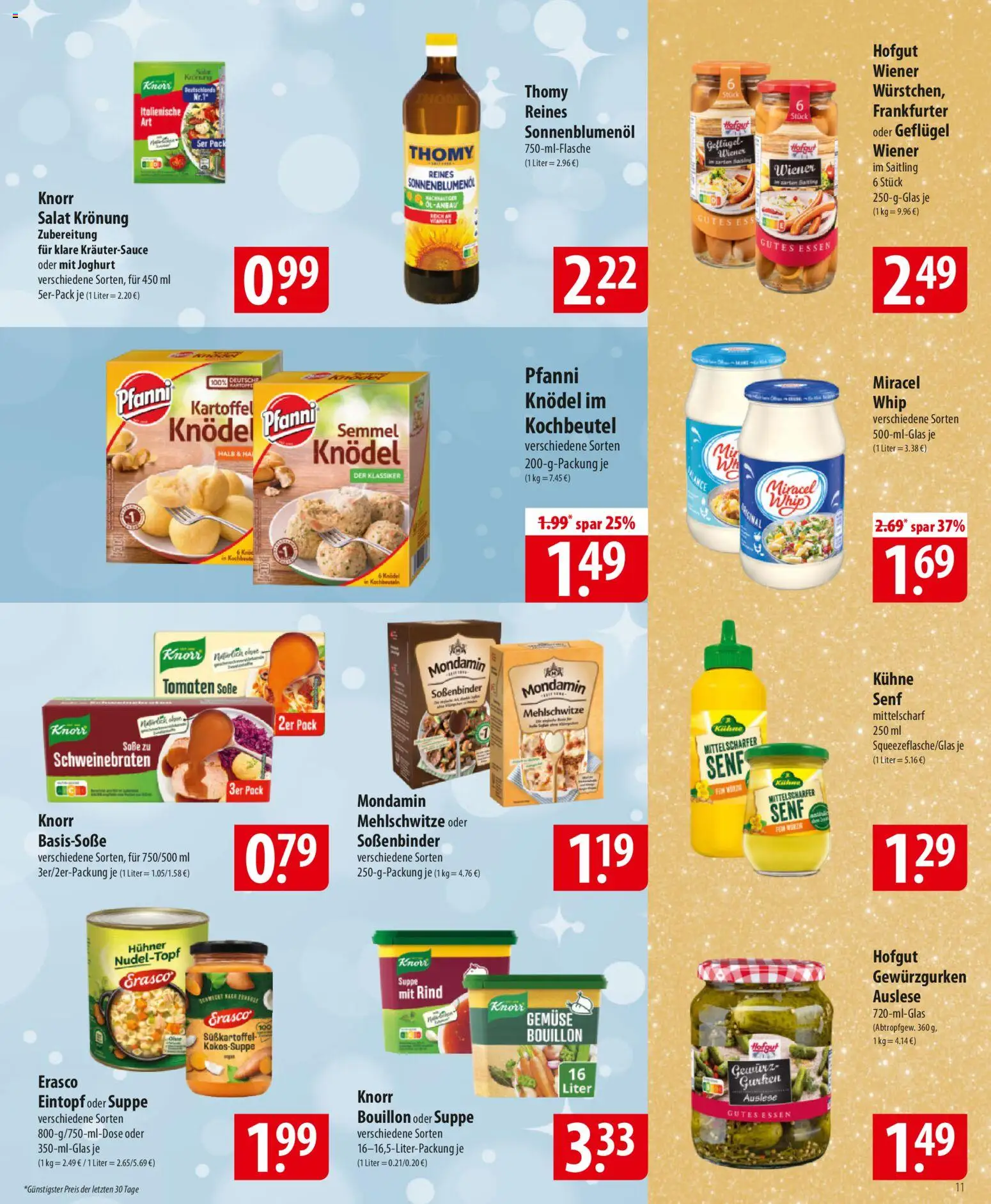 Famila Prospekt 	 – gültig ab 15.12.2025 | Seite: 11 | Produkte: Sonnenblumenol, Tomaten, Knorr, Soße