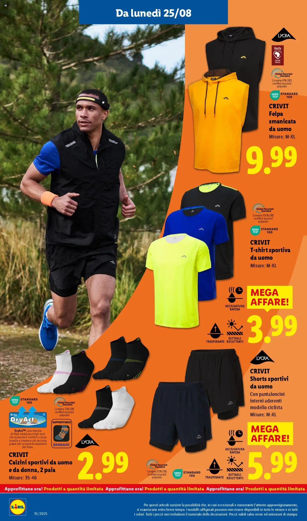 Volantino Lidl del 25.08.2025 | Pagina: 34 | Prodotti: Felpa, Pantaloncini, Calzini, T-shirt