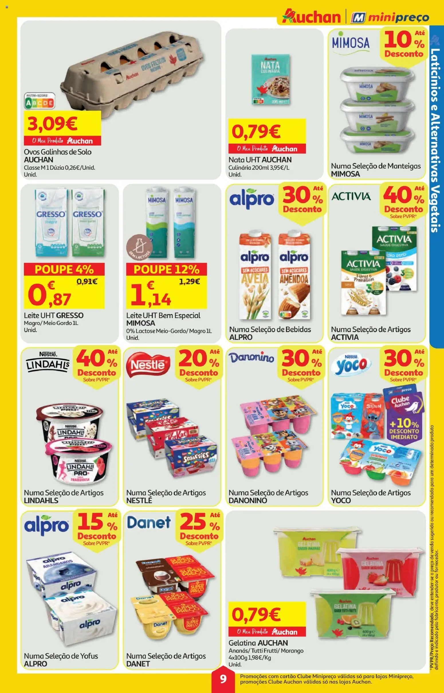 Minipreço folheto │ válido de 12.02.2026 | Página: 9 | Produtos: Aveia, Ovos, Nestlé, Nata