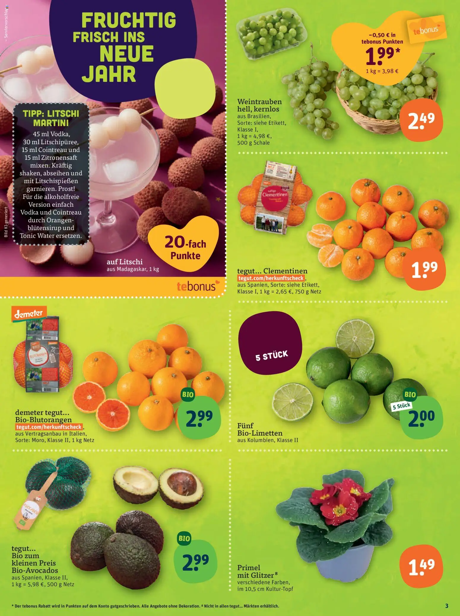 Tegut Prospekt – gültig ab 29.12.2025 | Seite: 5 | Produkte: Martini, Orangen, Weintrauben, Vodka