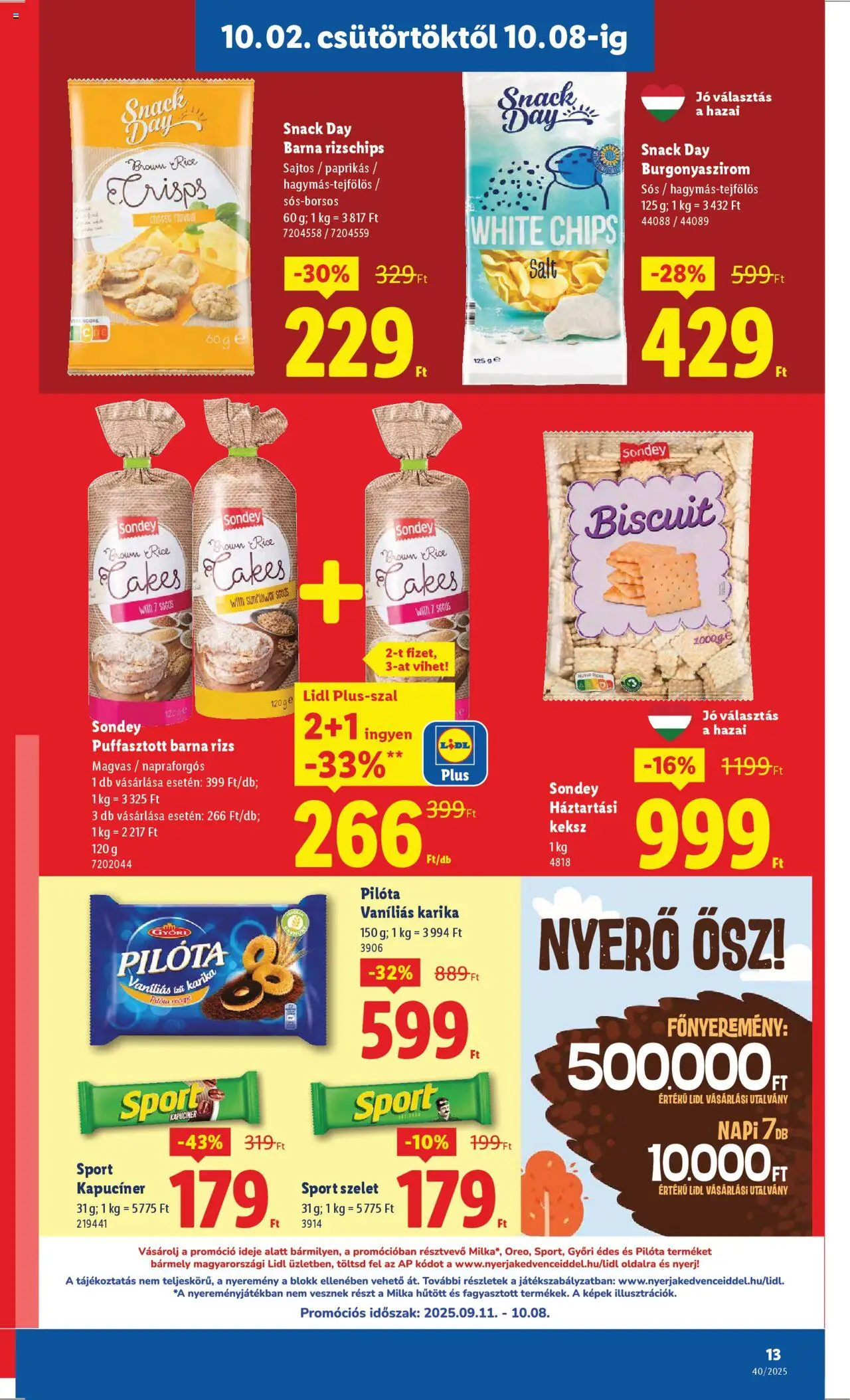 Lidl akciós ujság - amely érvényes a következő dátumtól: 02.10.2025 | Oldal: 13 | Termékek: Háztartási keksz, Burgonyaszirom, Rizs, Keksz