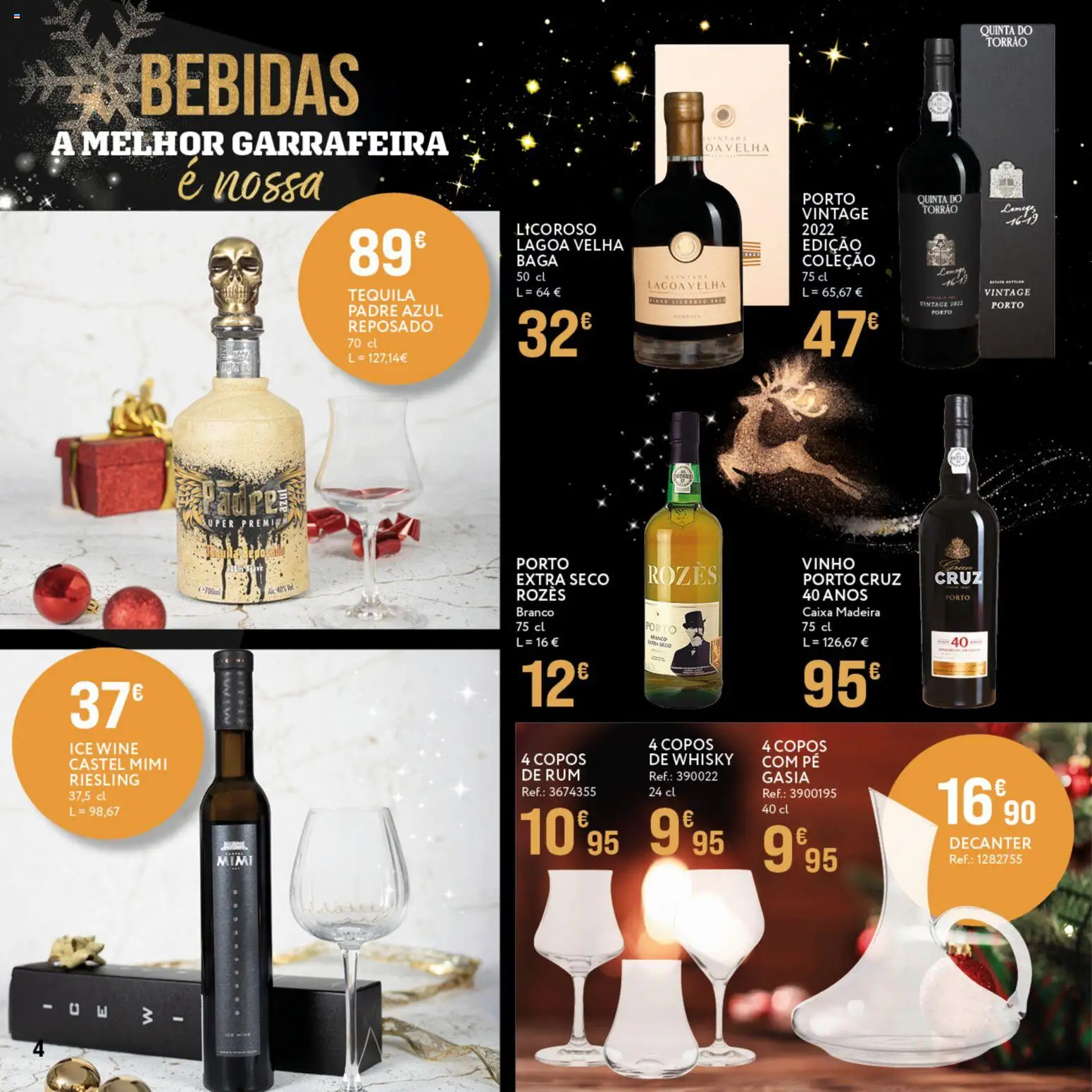 E.Leclerc - Folheto Gourmet Caldas da Rainha │ válido de 16.12.2025 | Página: 4 | Produtos: Copos, Rum, Vinho, Tequila