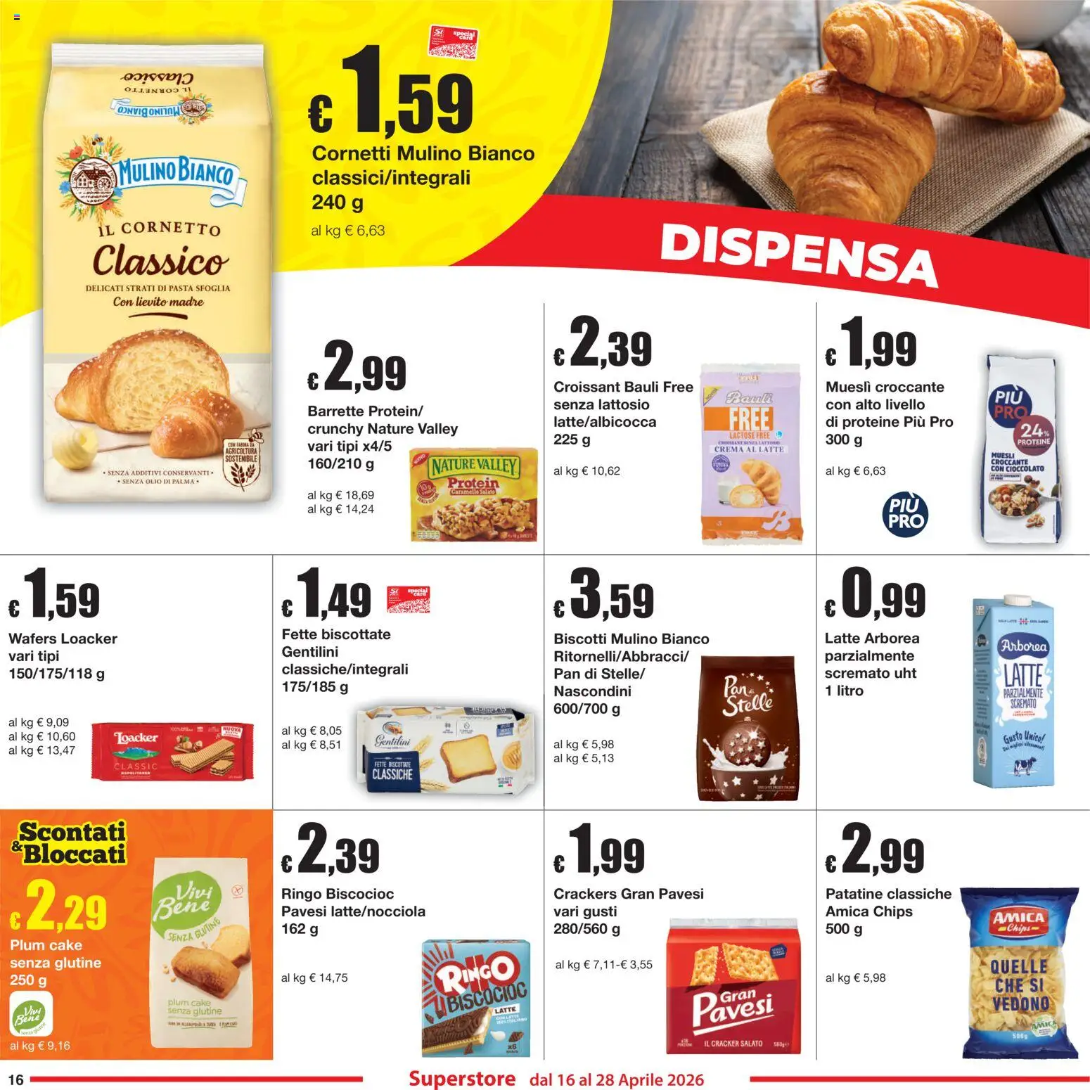 Volantino Sì con Te del 16.04.2026 | Pagina: 16 | Prodotti: Muesli, Patatine, Crackers, Fette biscottate
