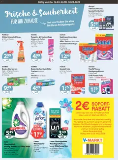 V-Markt Angebote  ab 12.03.2026 gültig | Seite: 12 | Produkte: Wasser, Weichspüler, Spülmaschinentabs, Swiffer