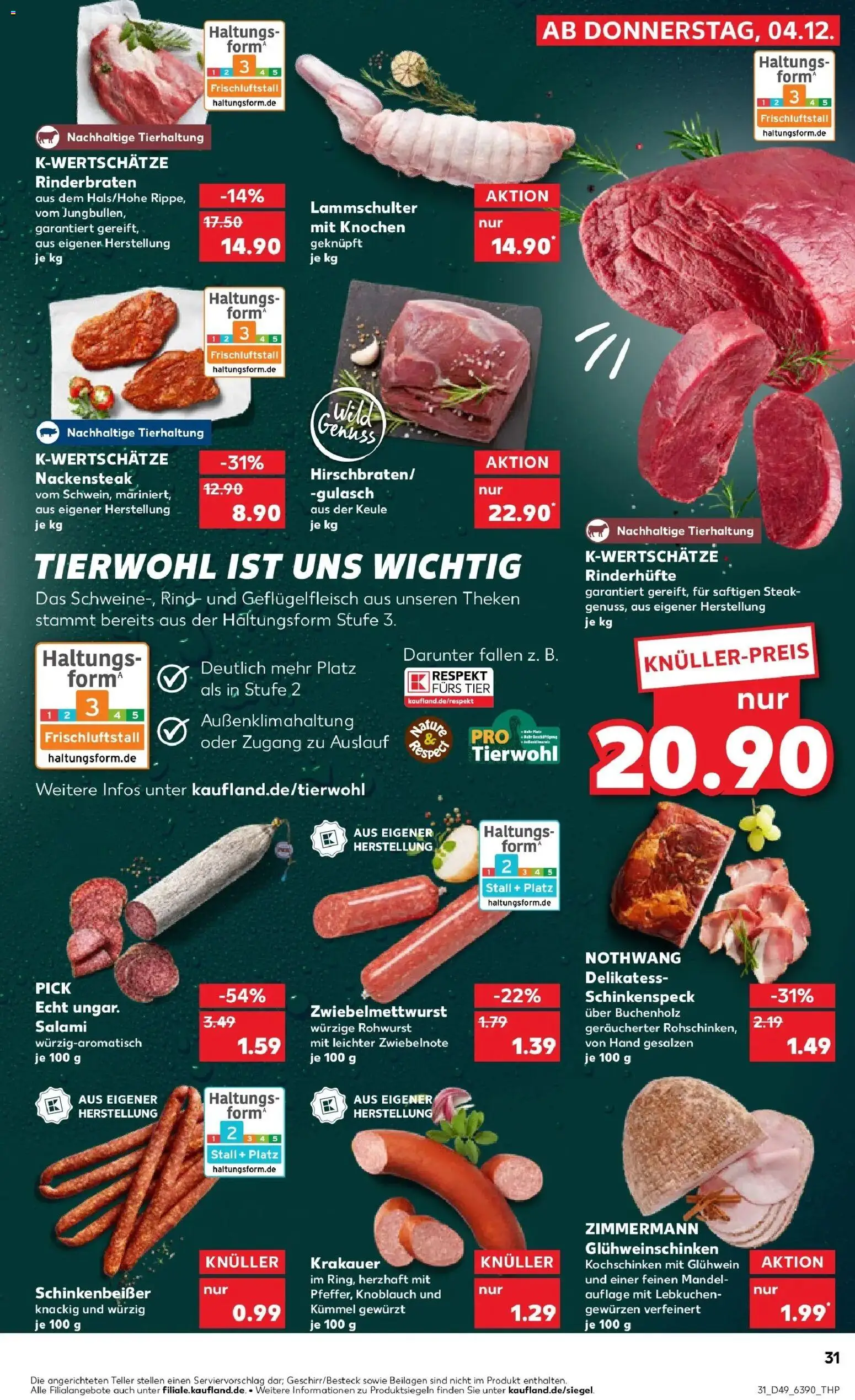 Kaufland prospekt Nagold	 – gültig ab 08.12.2025 | Seite: 31 | Produkte: Rinderbraten, Gulasch, Knoblauch, Steak