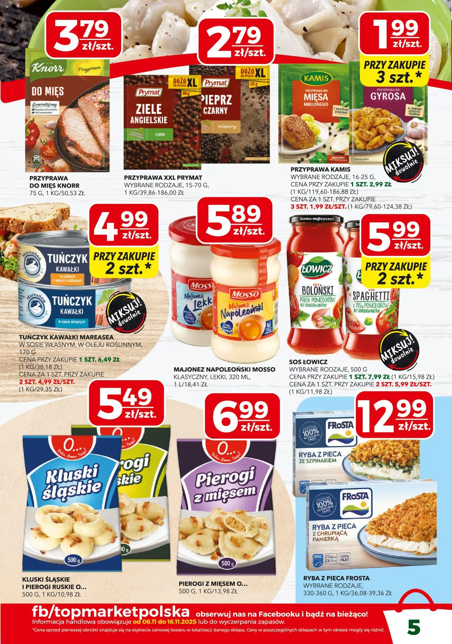 Top Market Gazetka od 06.11.2025 | Strona: 5 | Produkty: Tuńczyk, Ryba, Majonez, Sos