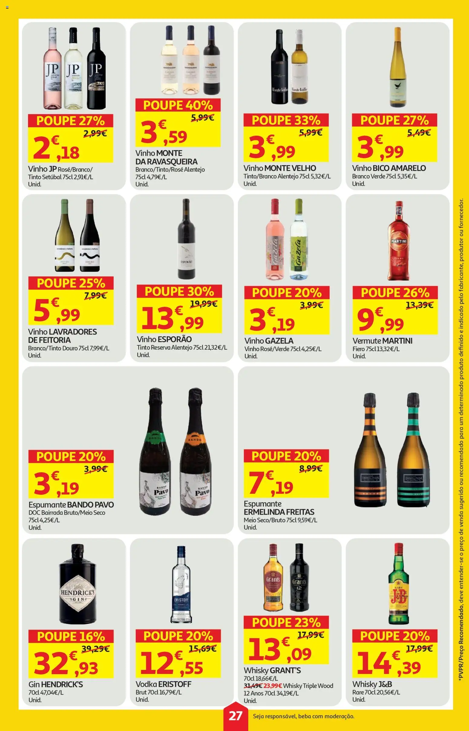 Auchan folheto │ válido de 23.04.2026 | Página: 27 | Produtos: Vermute, Whisky, Espumante, Vodka
