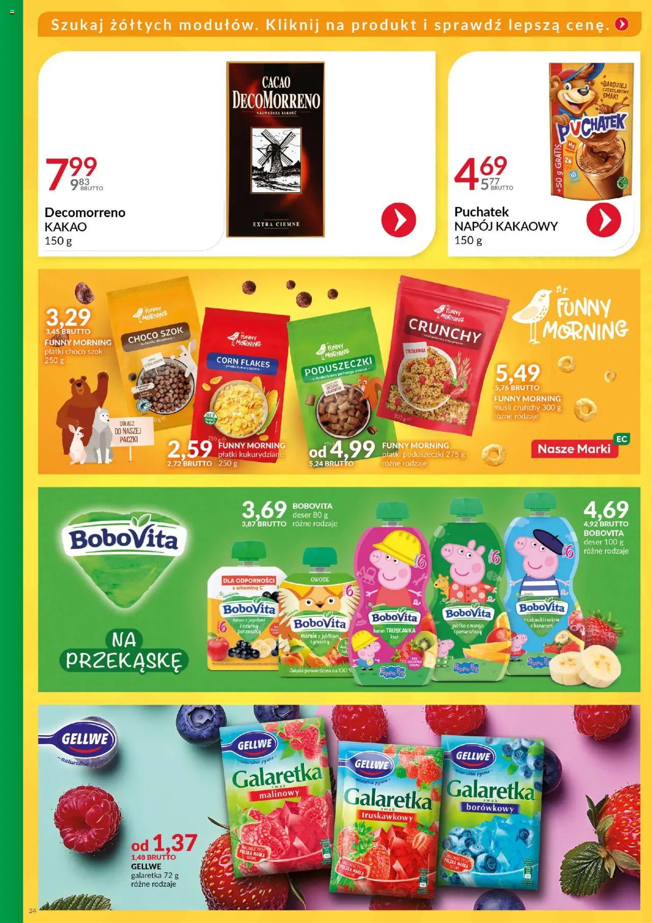 Eurocash Gazetka - Katalog Artykułów Spożywczych od 01.06.2025 | Strona: 24 | Produkty: Kakao, Morele, Truskawki, Owoce