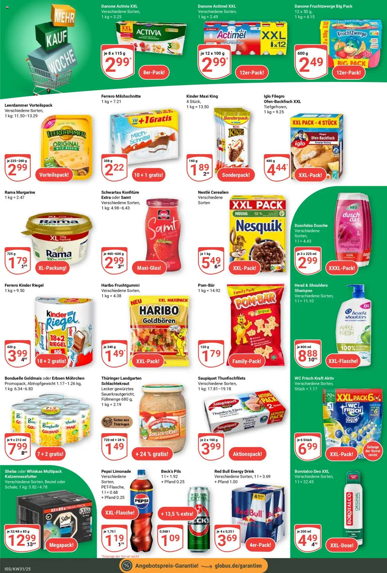 Globus Prospekt 	 - gültig ab dem 28.07.2025 | Seite: 18 | Produkte: Sheba, Danone activia, Milch, Pepsi