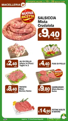 Anteprima del volantino Primo Prezzo volantino valido a partire dal 19.03.2026 | Pagina: 36 | Prodotti: Pollo, Suino, Salsiccia, Hamburger
