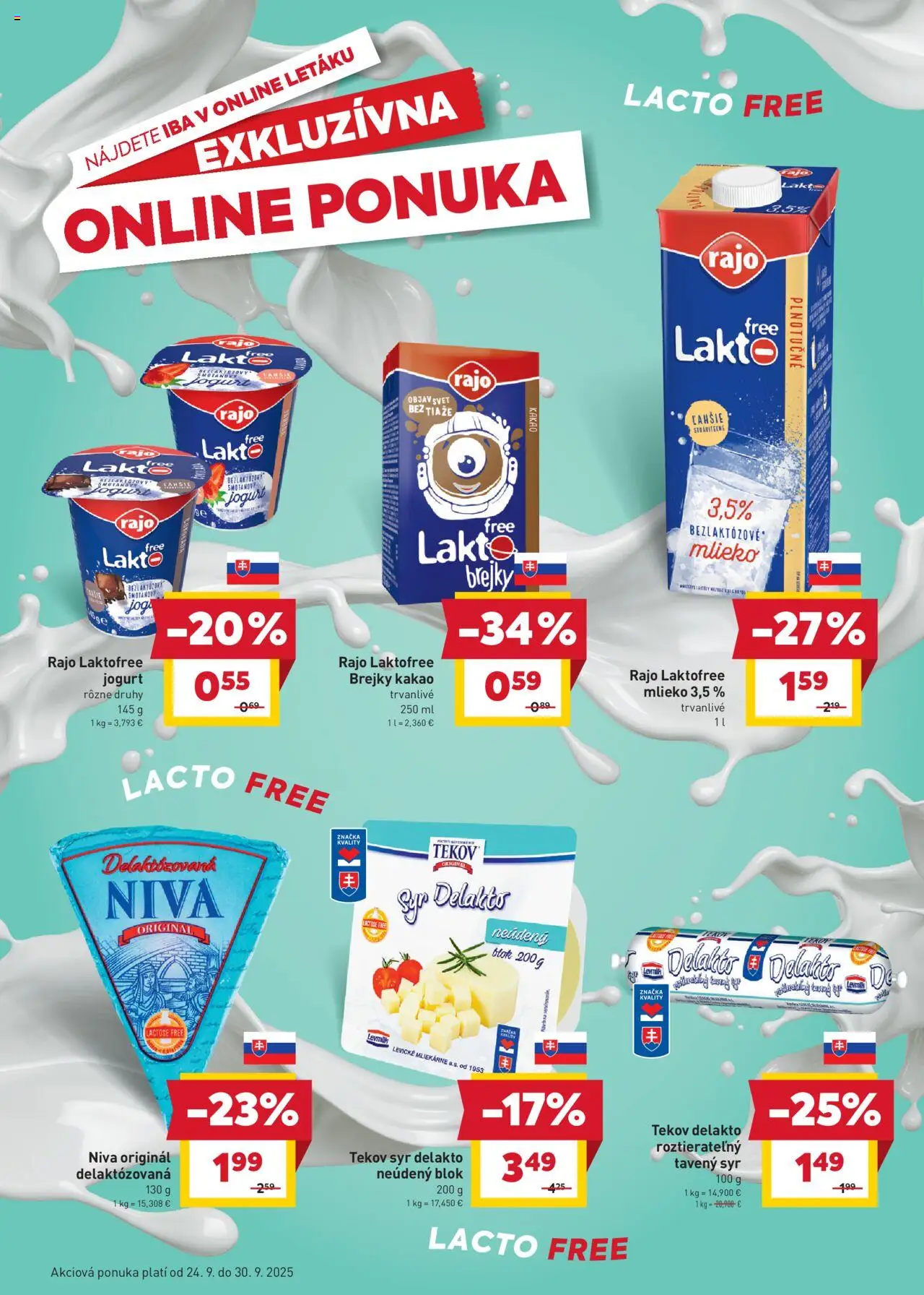 Nové Billa akcie – leták je platný od 24.09.2025 | Strana: 21 | Produkty: Mlieko, Jogurt, Trvanlivé mlieko, Kakao