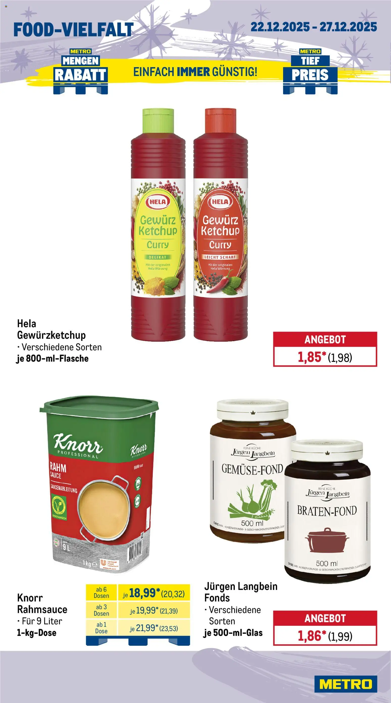 Metro - Wochen-Angebote Gastro – gültig ab 22.12.2025 | Seite: 12 | Produkte: Küche, Knorr, Ketchup