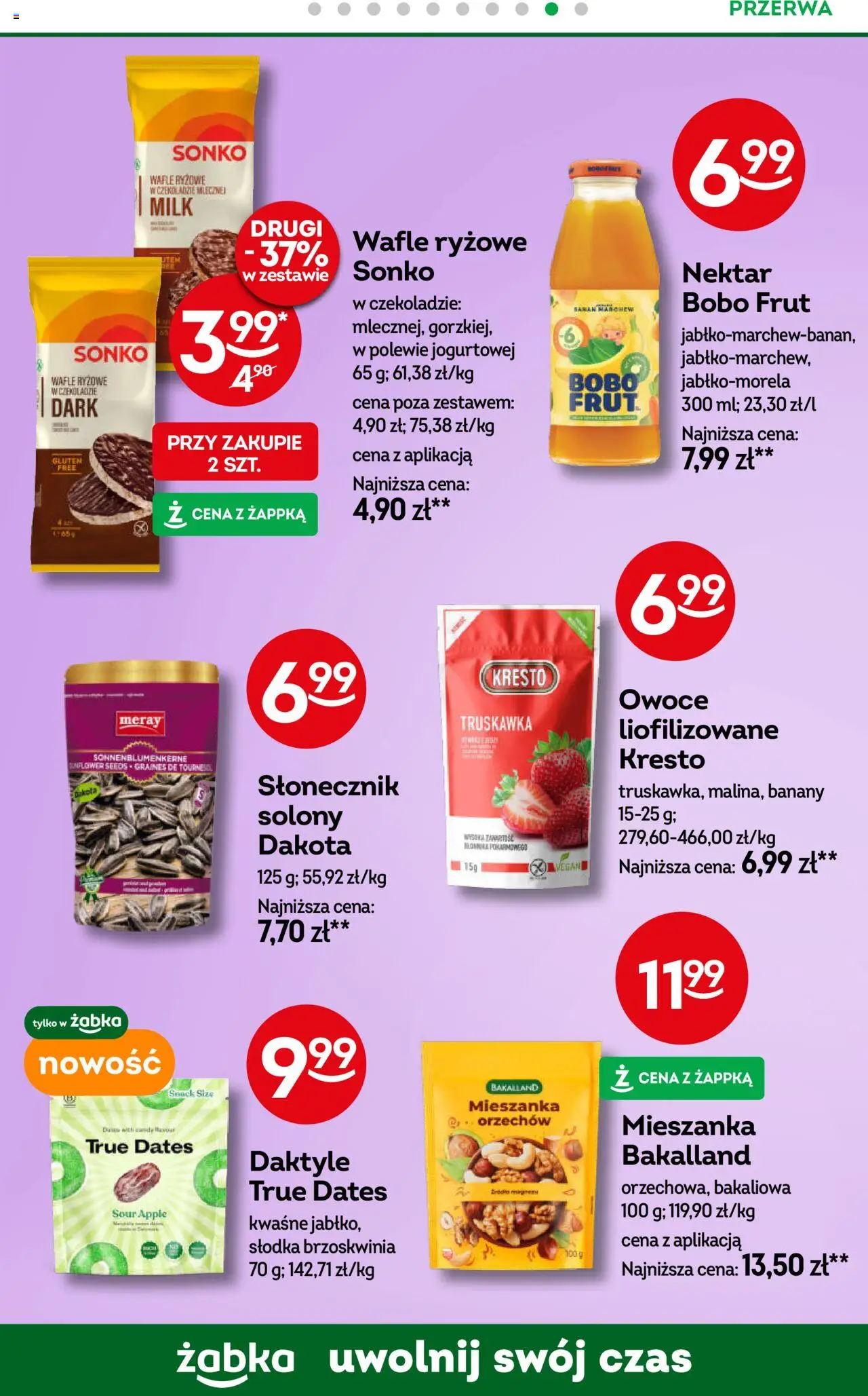 Żabka Gazetka od 04.06.2025 | Strona: 84 | Produkty: Daktyle, Bobo frut, Słonecznik, Banany