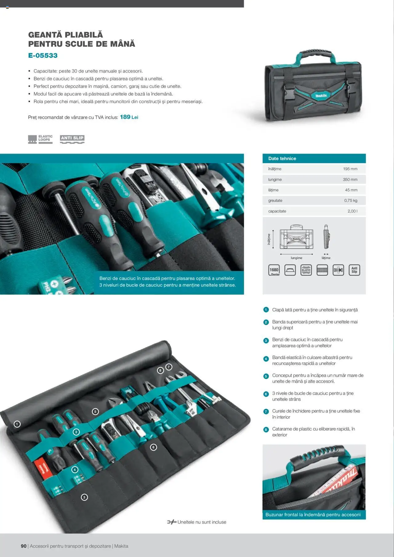 Makita catalog - Accesorii pentru transport si depozitare   – valabil de la 06.09.2021 | Pagină: 90
