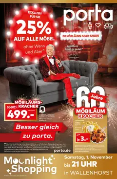 Porta! Möbiläums-Spar-Show mit Guido Cantz und 25% auf ALLE Möbel - Wallenhorst ab 27.10.2025 gültig
