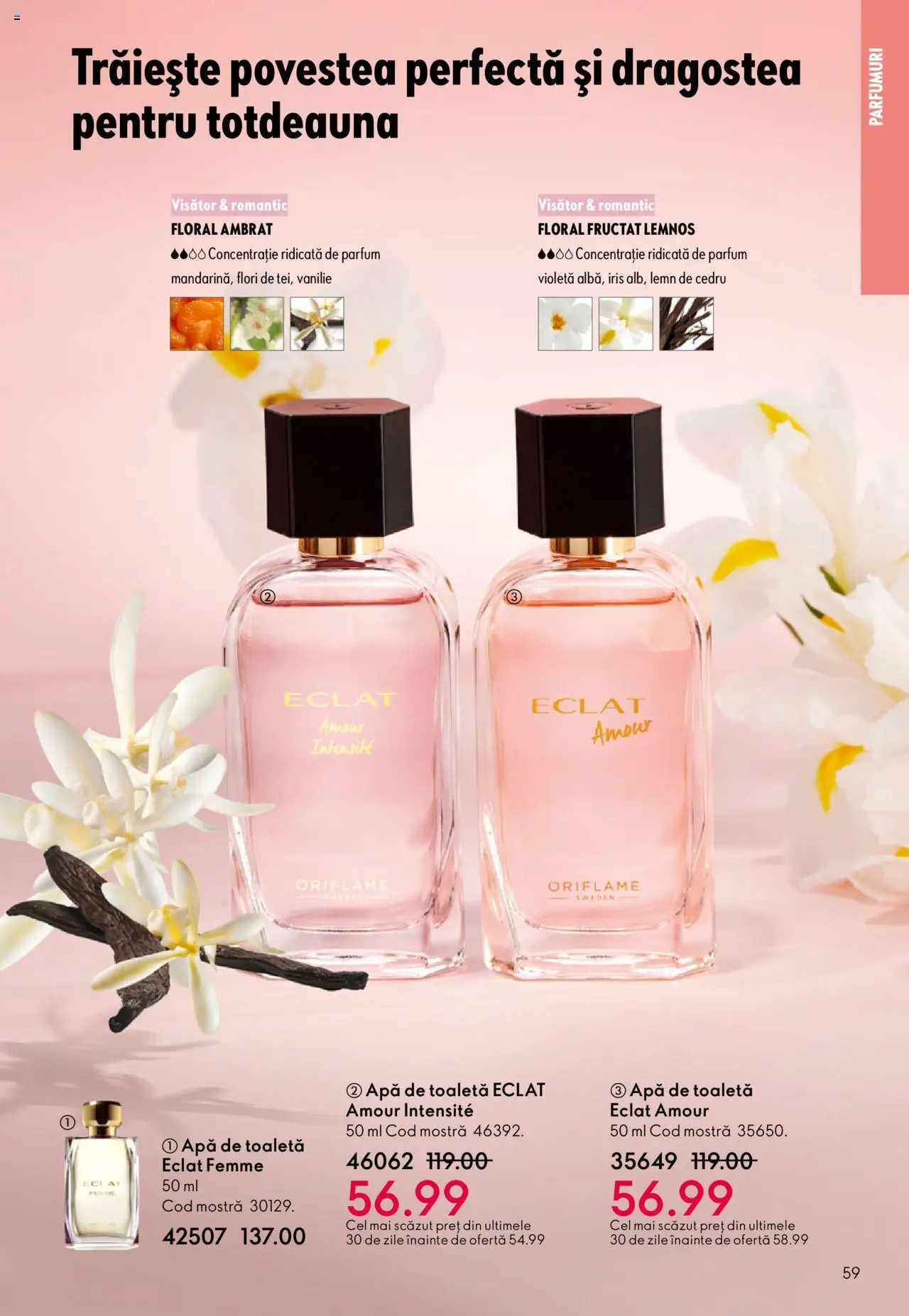 Noul catalog Oriflame – valabil de la 22.10.2025 | Pagină: 59 | Produse: Toaletă, Parfum, Apă de toaletă, Apă