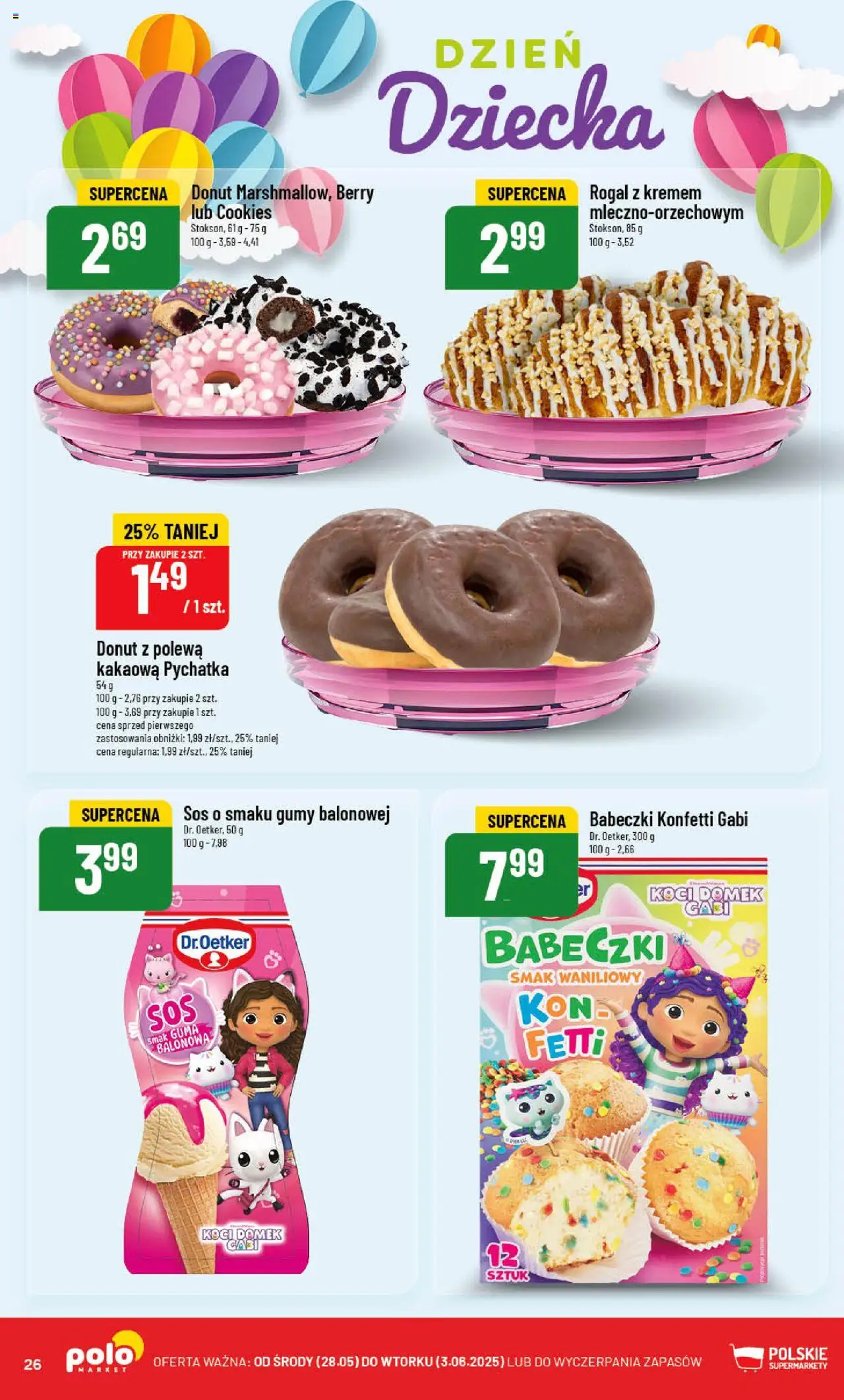 POLOmarket Gazetka od 28.05.2025 | Strona: 26 | Produkty: Gumy, Donut, Babeczki, Sos