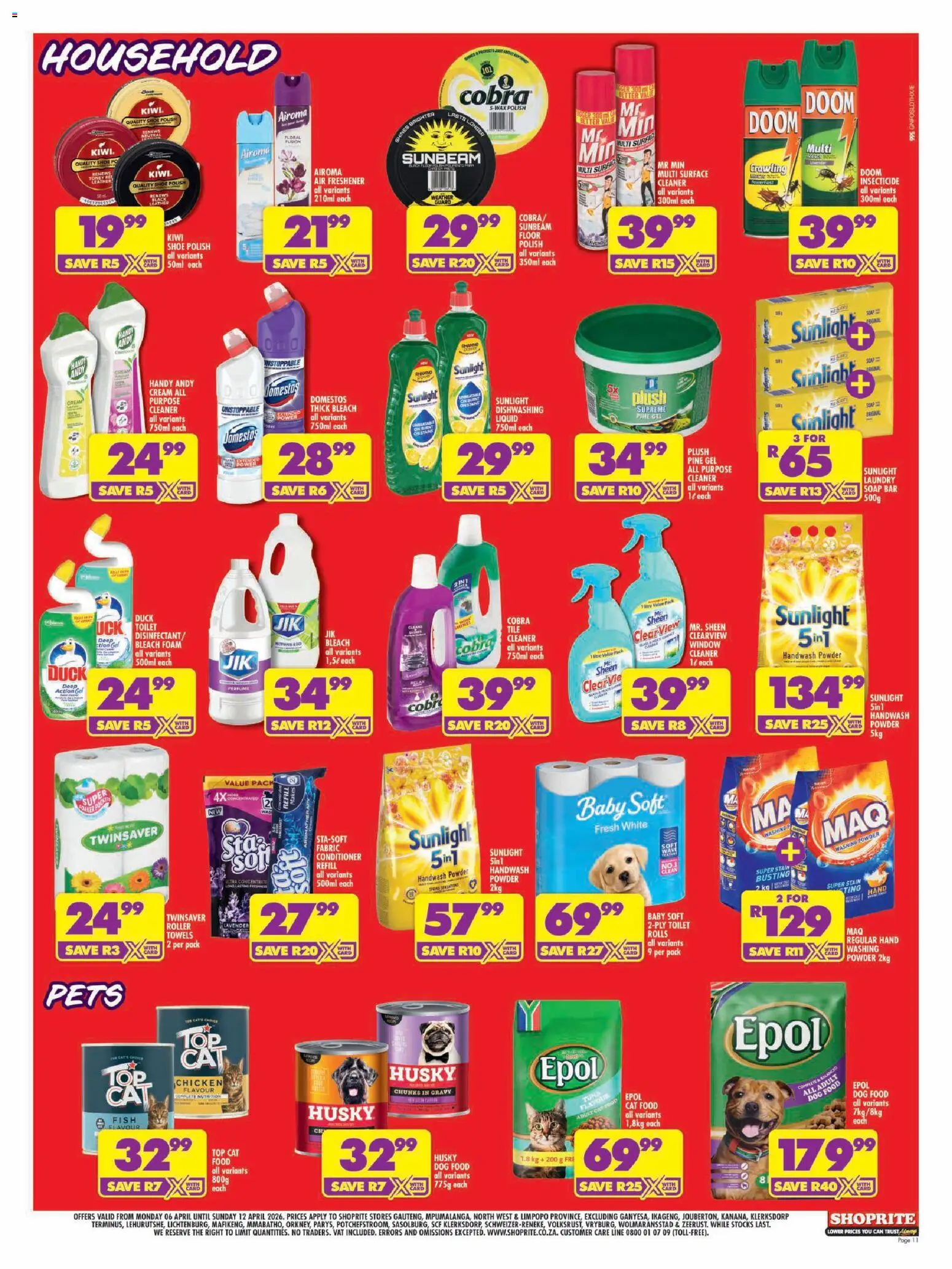 New Shoprite catalogue – valid from 06.04.2026 | Page: 11 | Products: Kiwi, Soap, Foam, Washing powder