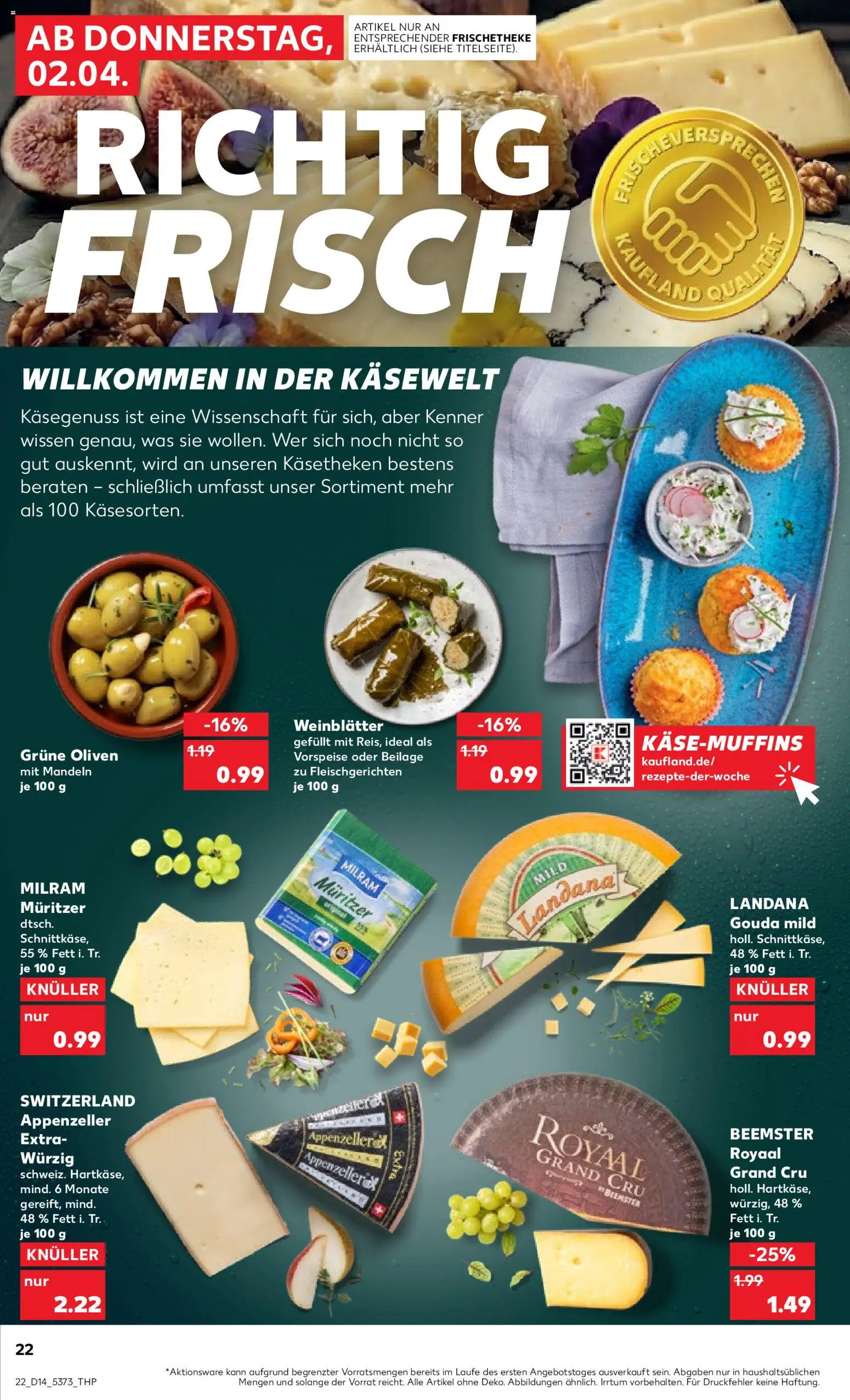 Kaufland Prospekt Kiel	 – gültig ab 02.04.2026 | Seite: 22 | Produkte: Gouda, Mandeln, Milram