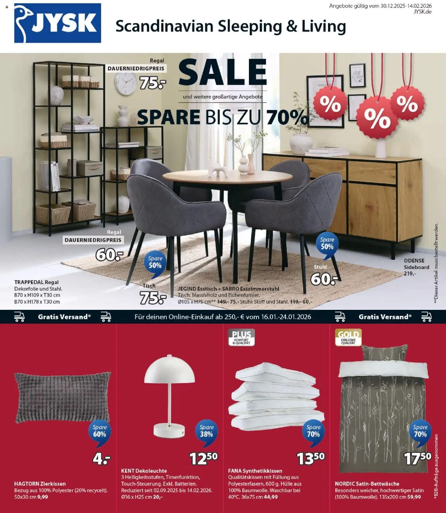 Angebote JYSK – gültig ab 30.12.2025 | Seite: 1 | Produkte: Hülle, Sideboard, Esstisch, Regal