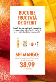 Ofertele Oriflame valabile de la 06.05.2026 | Pagină: 158 | Produse: Tavuk suyu, Duș, Gel de duș, Mango