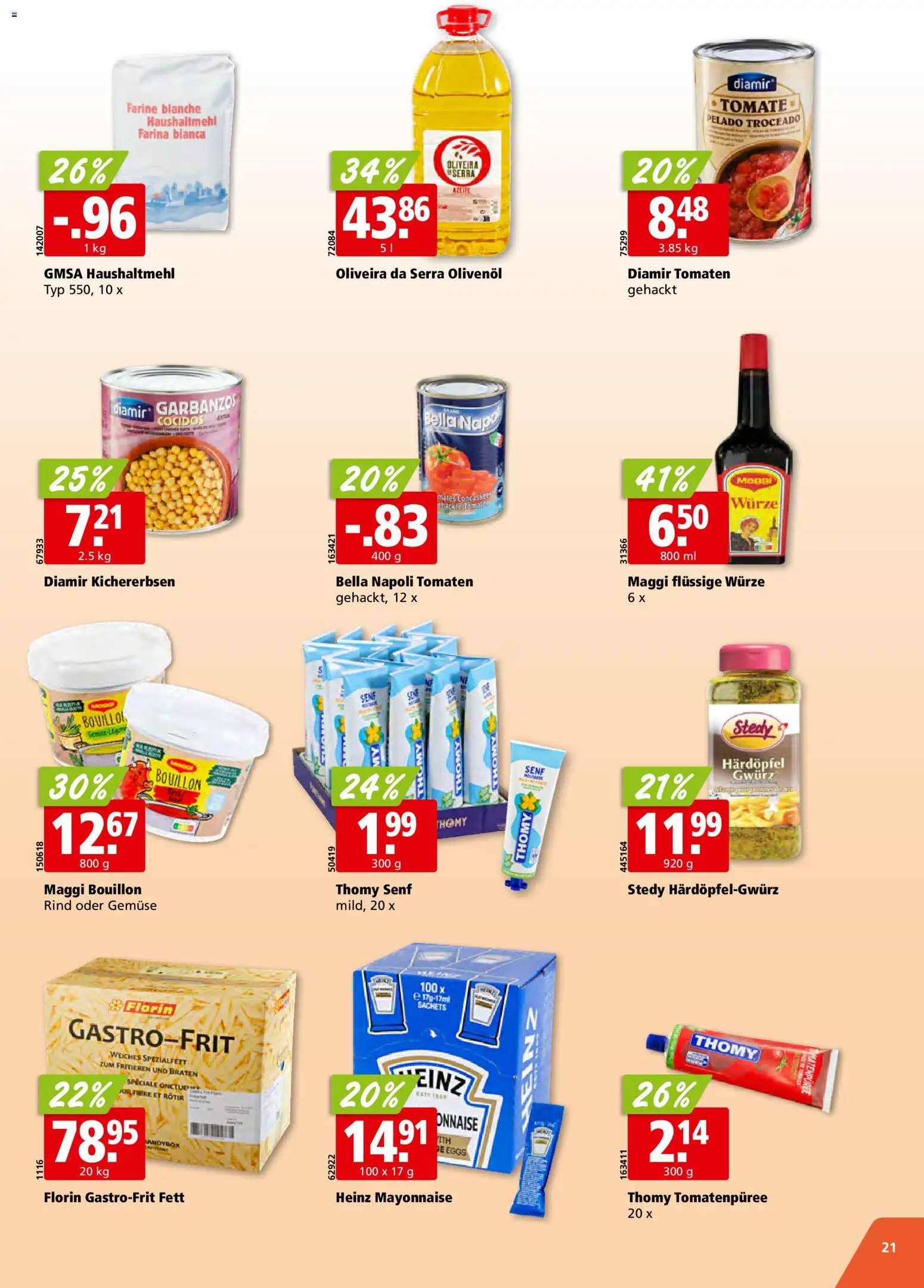 Aligro aktionen – gültig ab 16.03.2026 | Seite: 21 | Produkte: Tomatenpüree, Tomaten, Gemüse, Mayonnaise