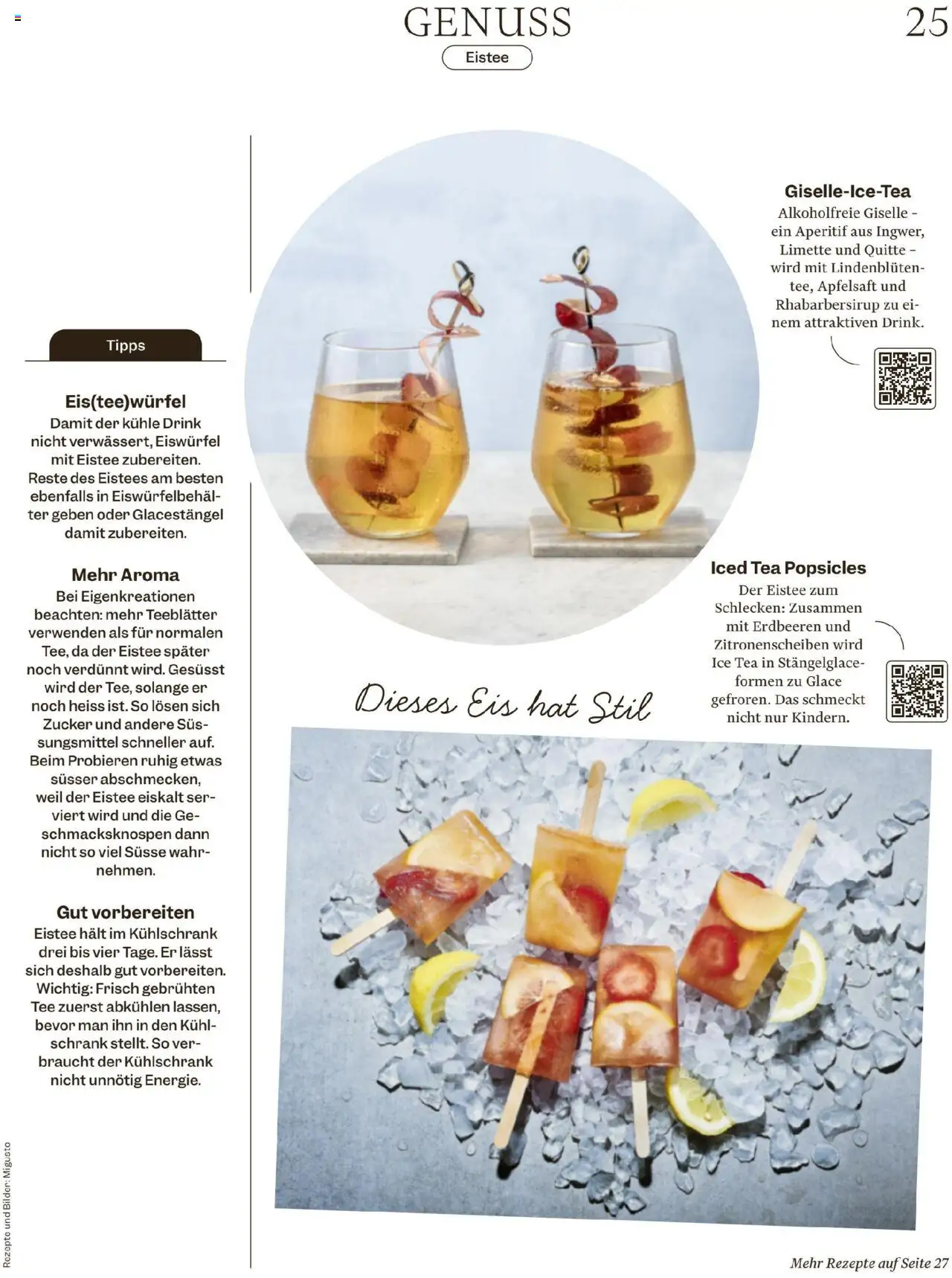 Migros Magazin ab 23.06.2025 | Seite: 25 | Produkte: Glace, Apfelsaft, Bilder, Kühlschrank