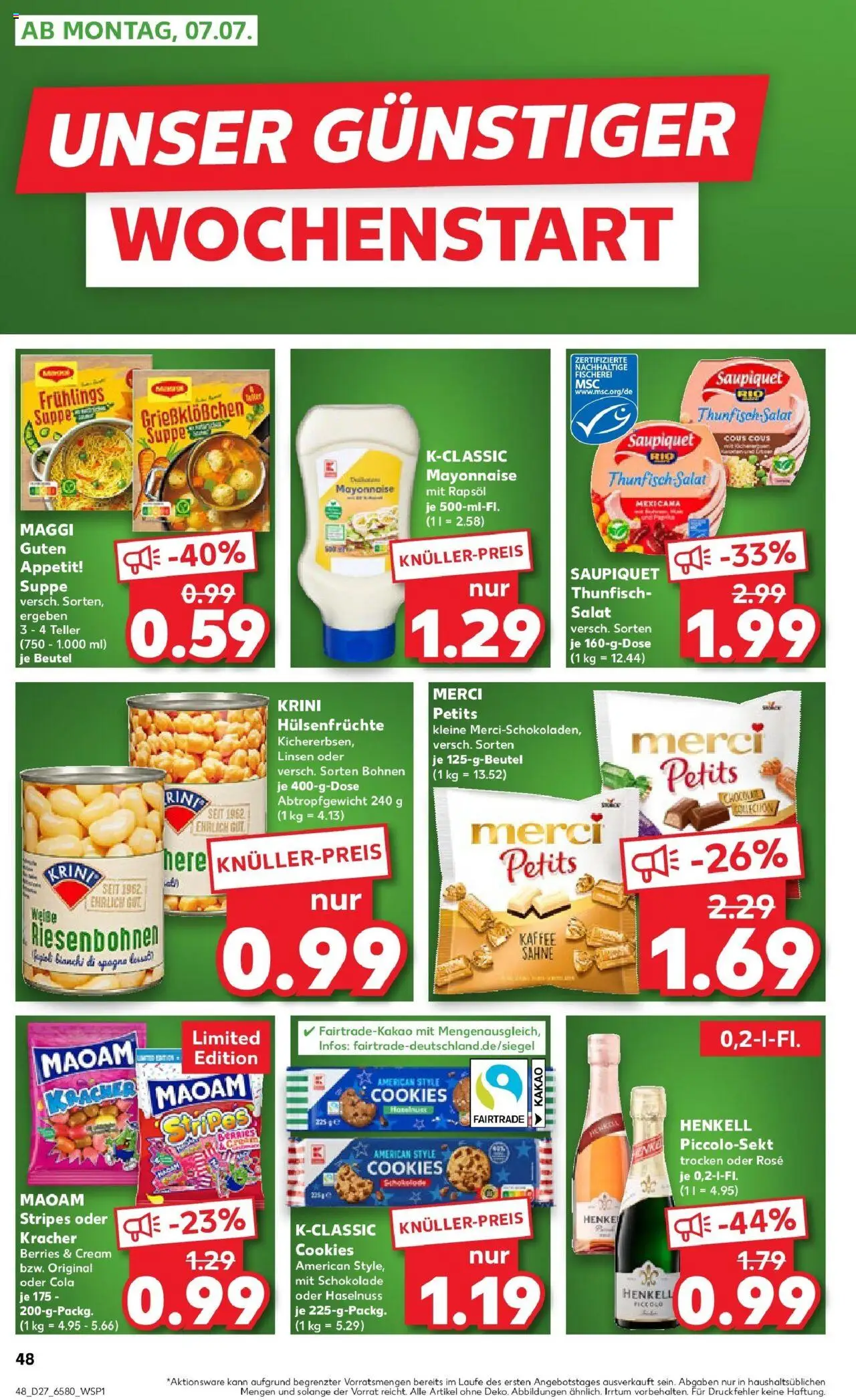 Kaufland prospekt Gütersloh	 - gültig ab dem 03.07.2025 | Seite: 48 | Produkte: Maggi, Rapsöl, Sahne, Salat