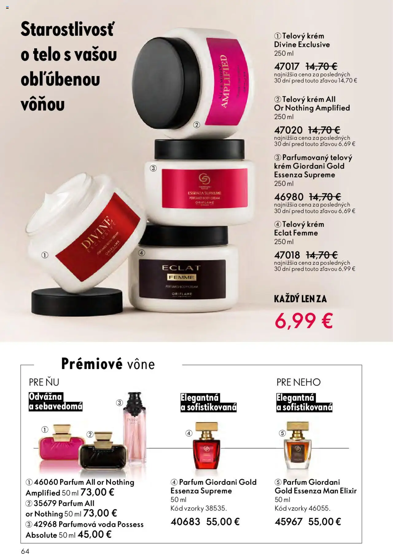 Nové Oriflame akcie – leták je platný od 22.10.2025 | Strana: 64 | Produkty: Telový krém, Krém, Voda