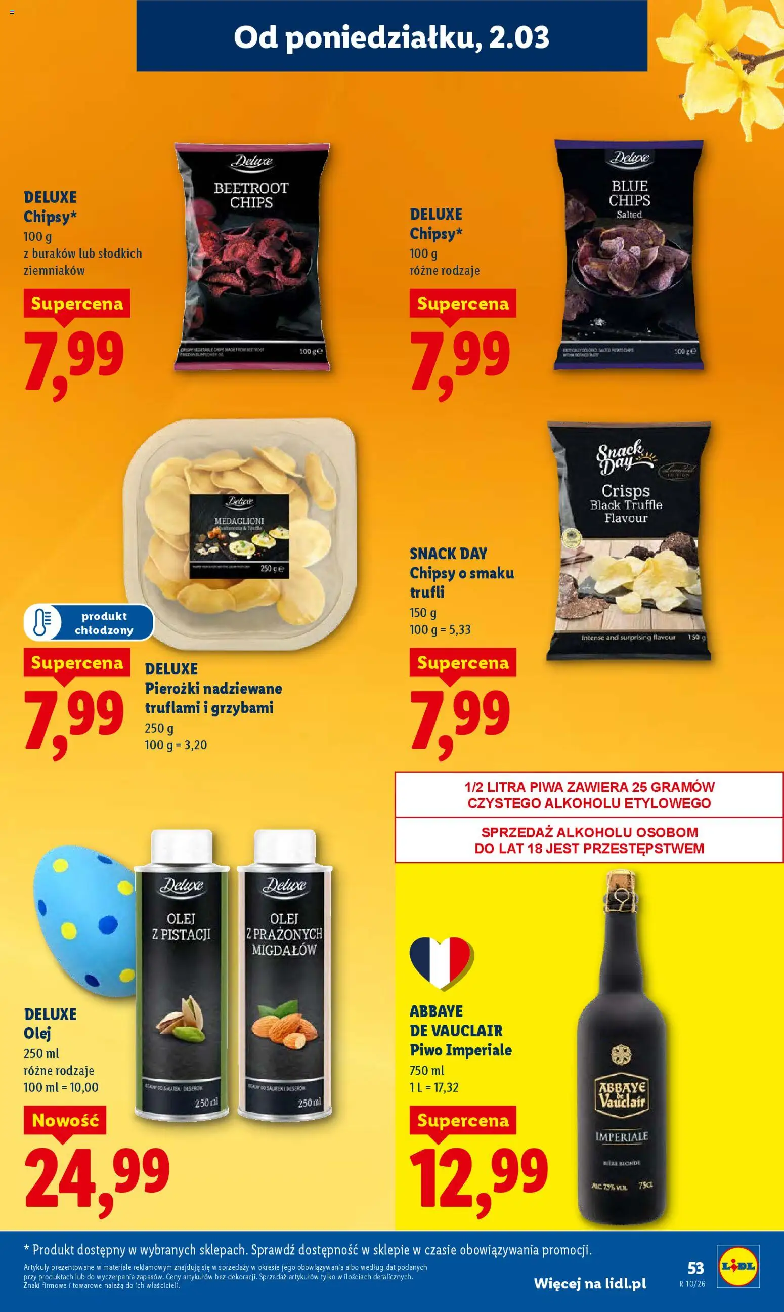Lidl Polsko leták od 02.03.2026 | Strana: 53 | Produkty: Olej, Deluxe, Chipsy
