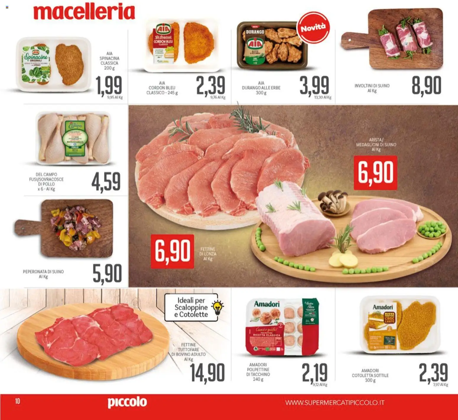 Volantino Piccolo del 16.03.2026 | Pagina: 10 | Prodotti: Bovino, Pollo, Suino, Tacchino